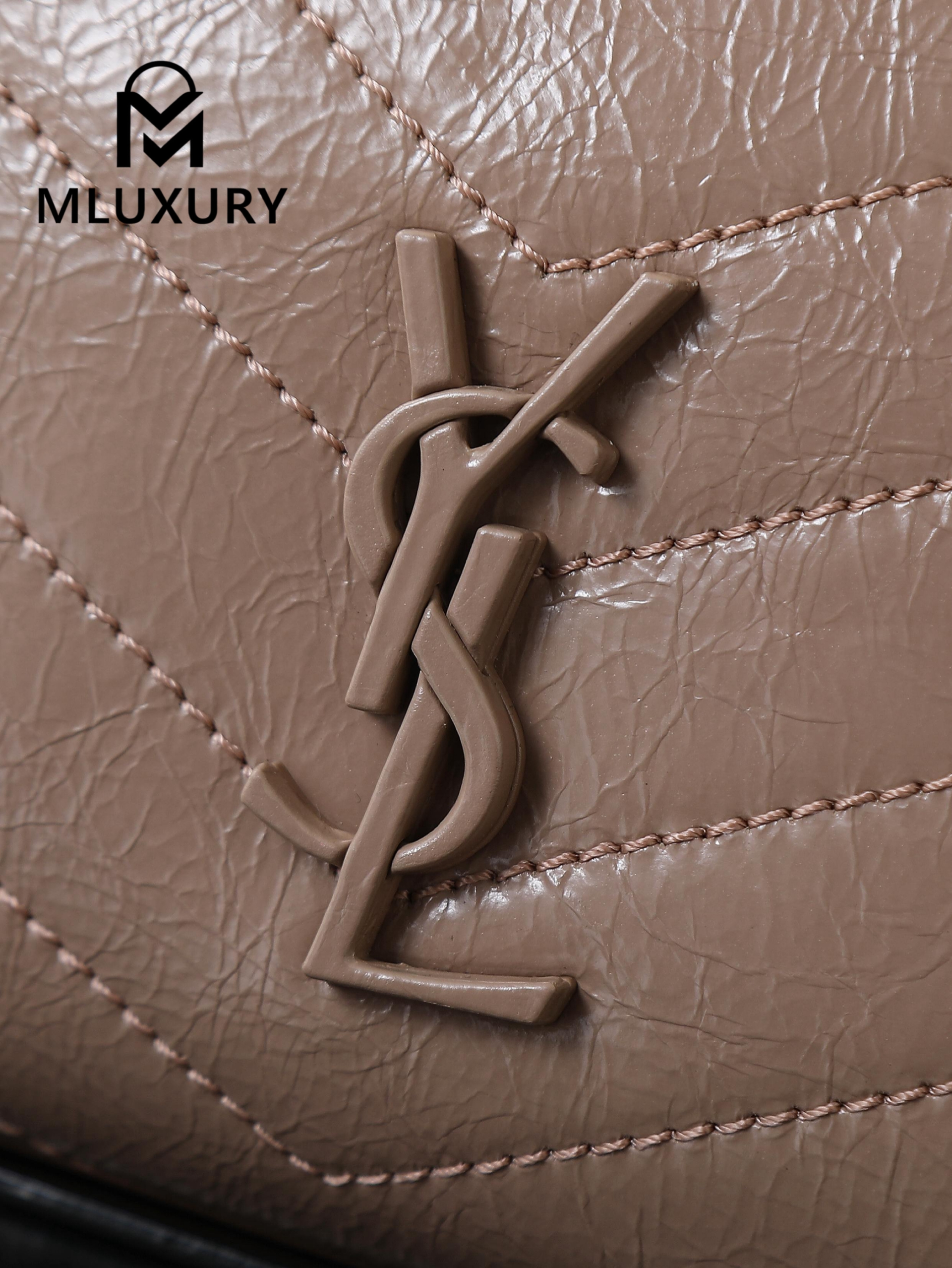 YSL Niki Shopping Bag, Apricot with Silver Hardware