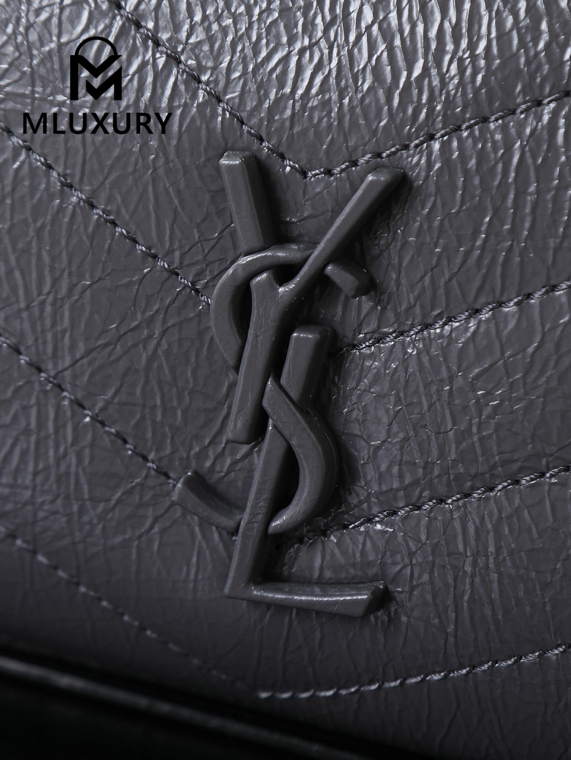 YSL Niki Shopping Bag, Grey with Silver Buckle