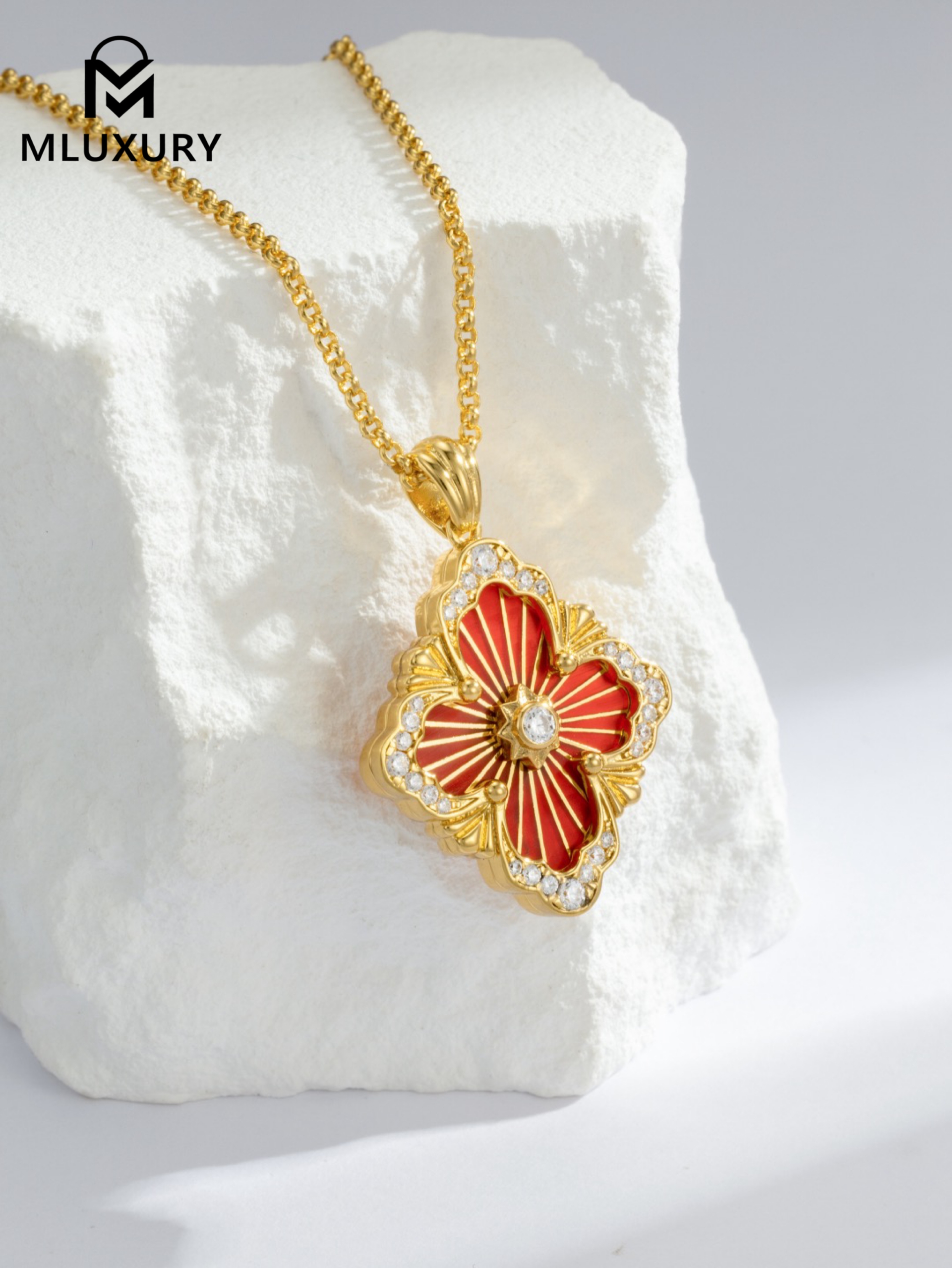 Buccellati Enamel Red Necklace (Large Size)