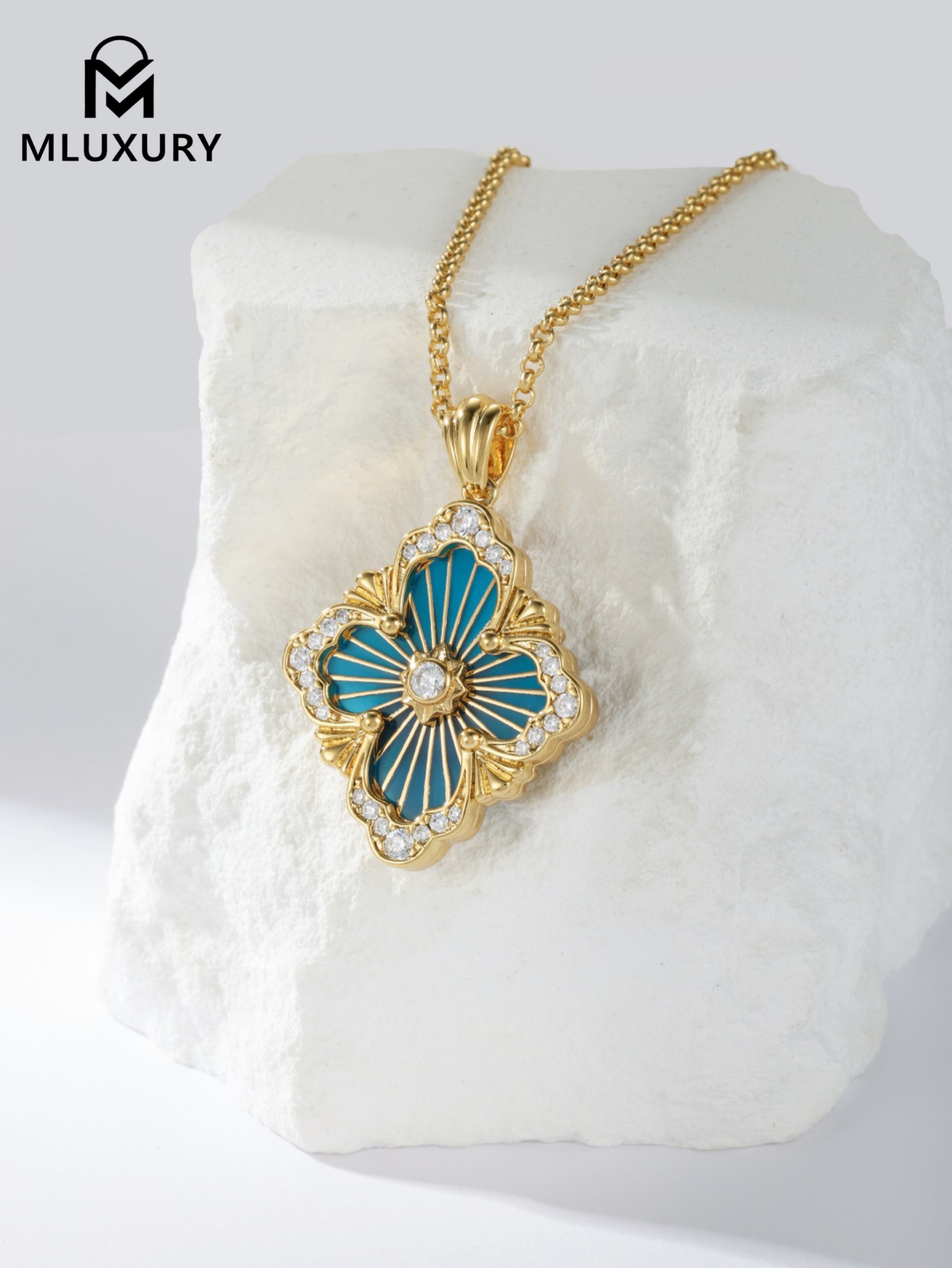 Buccellati Enamel Blue Necklace (Large Size)