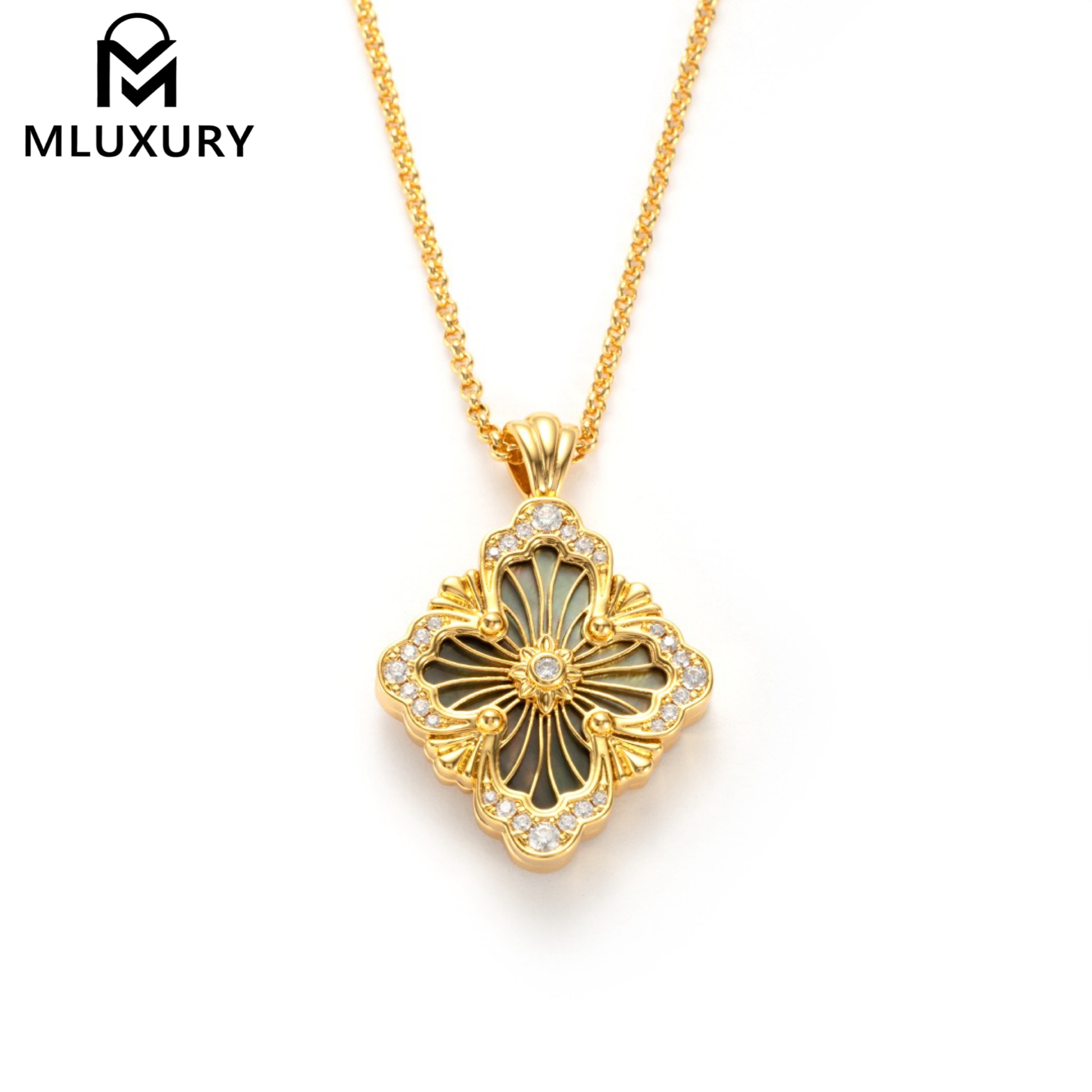Buccellati Grey Mother-of-Pearl Necklace (Large Size)
