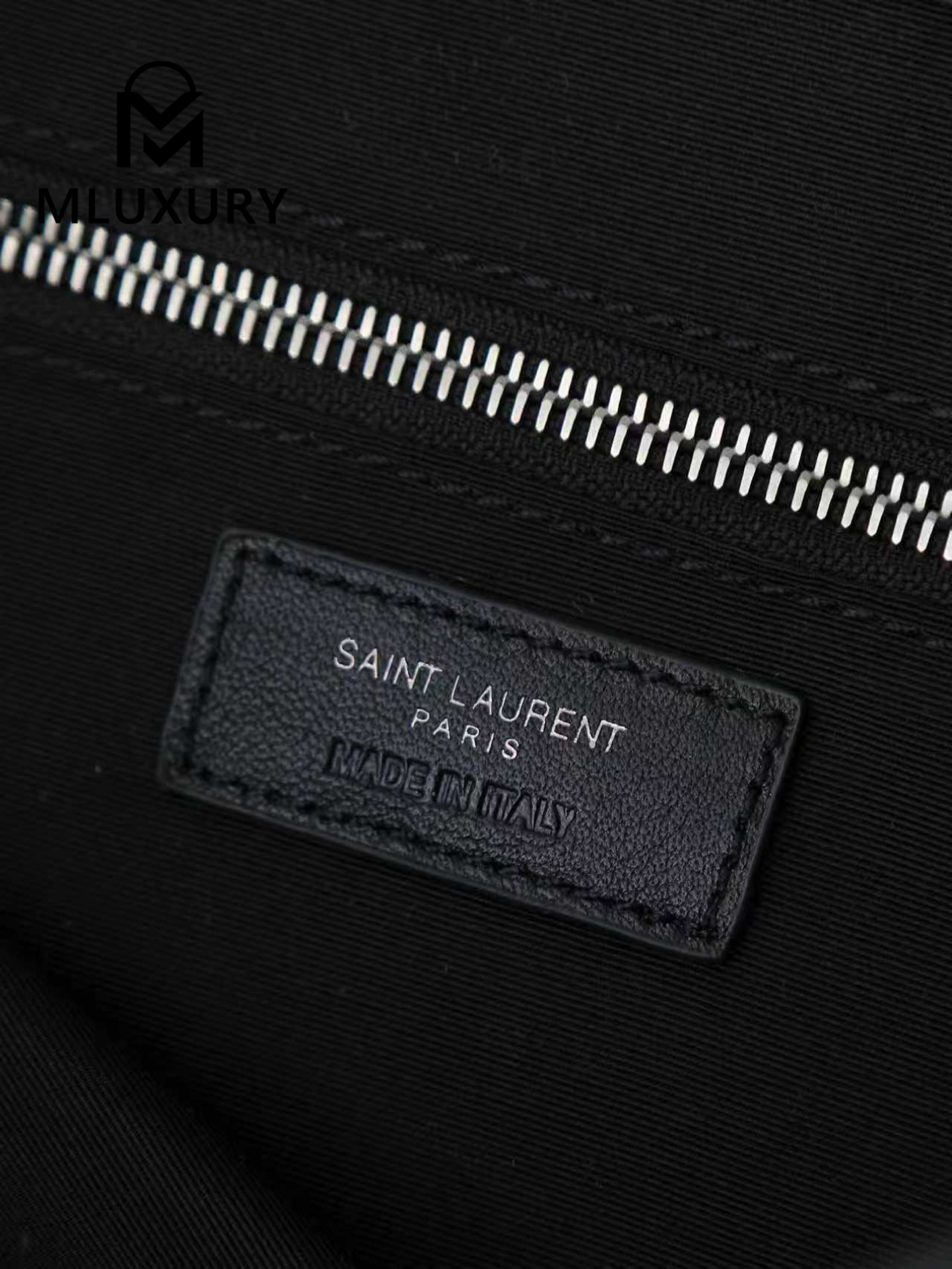 YSL Black Elephant Pattern with Silver Buckle · 47cm