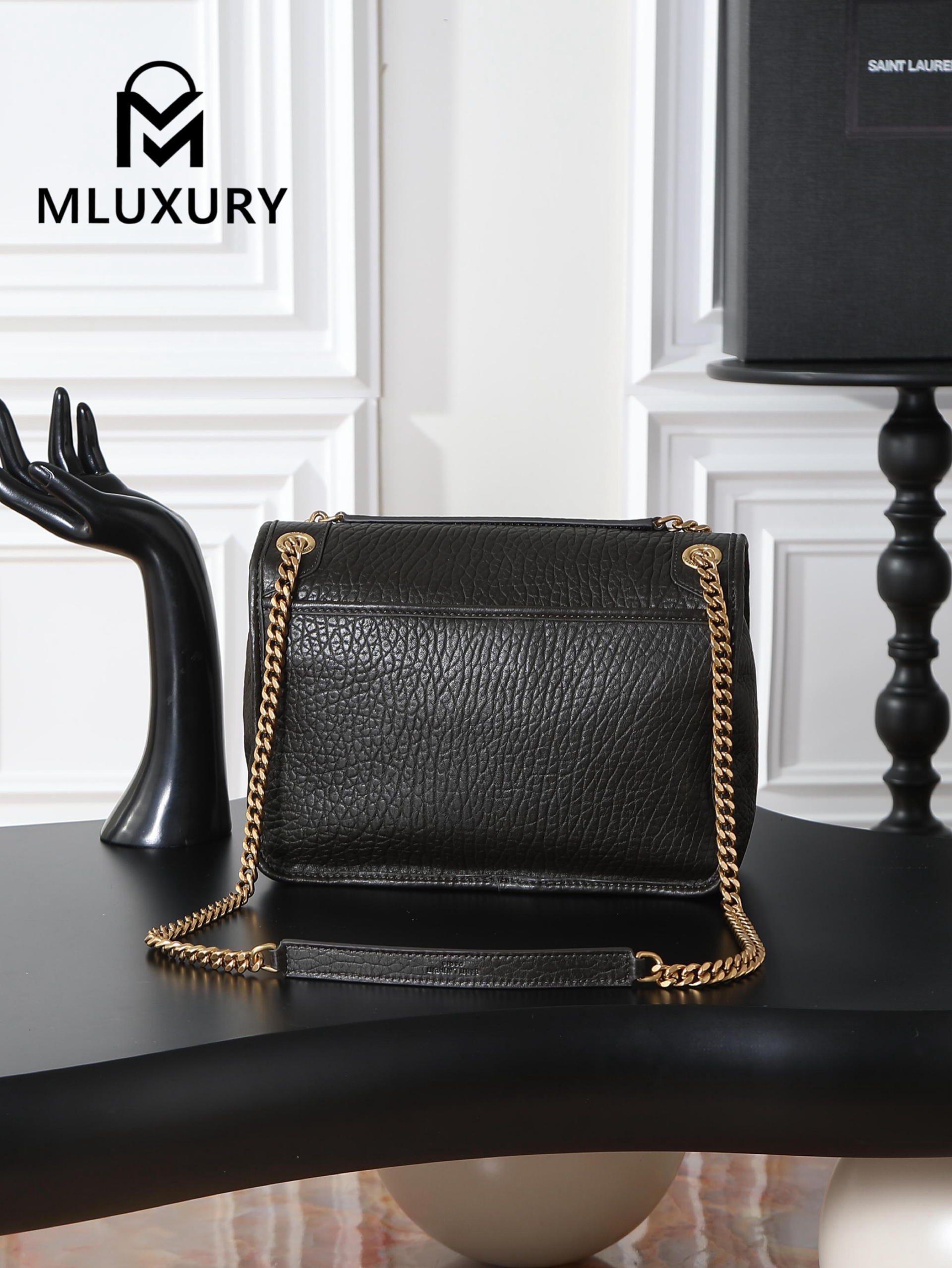 YSL Green Elephant Print with Gold Hardware, 28cm