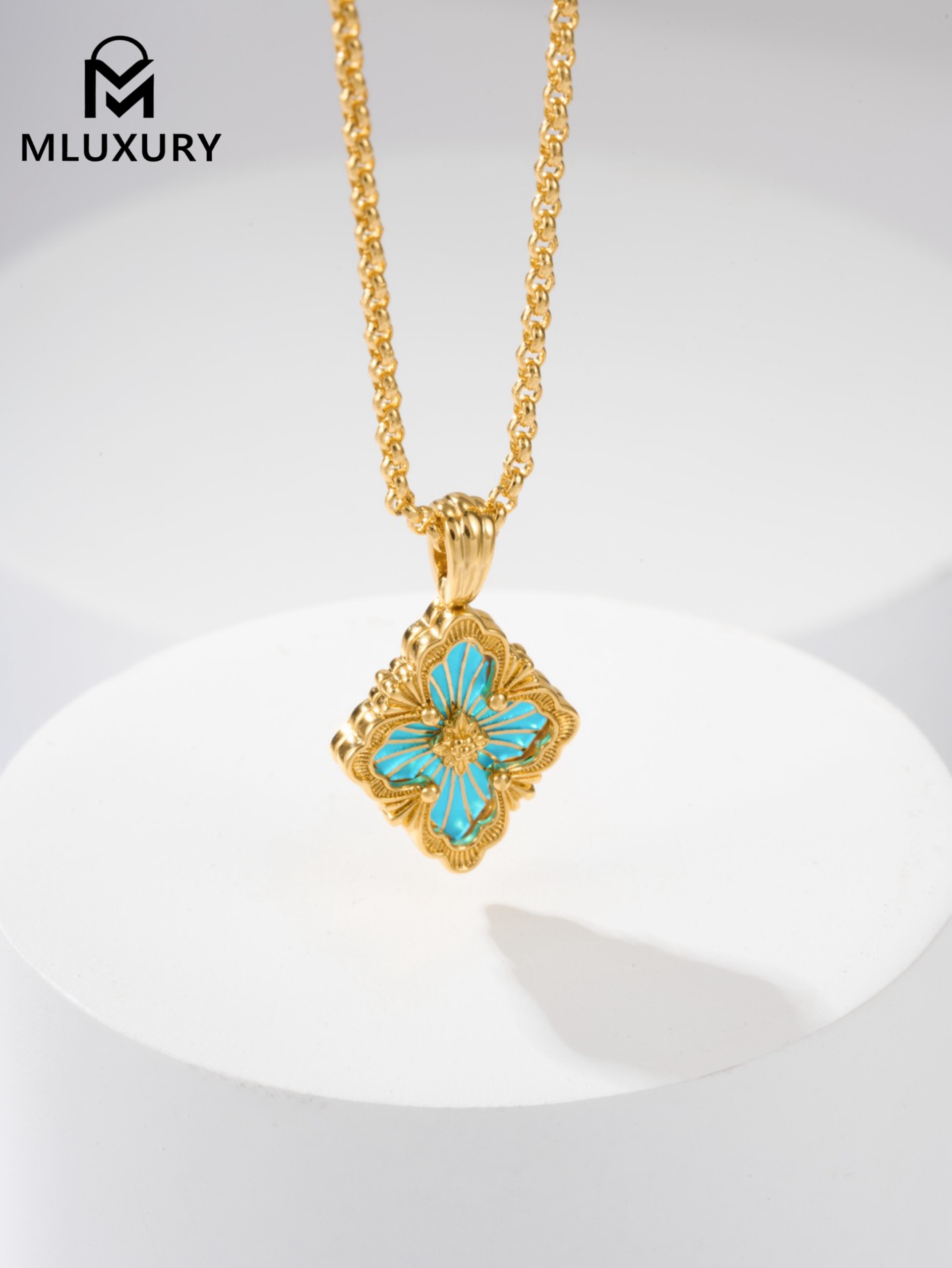 Buccellati Enamel Blue Necklace (Small Size)