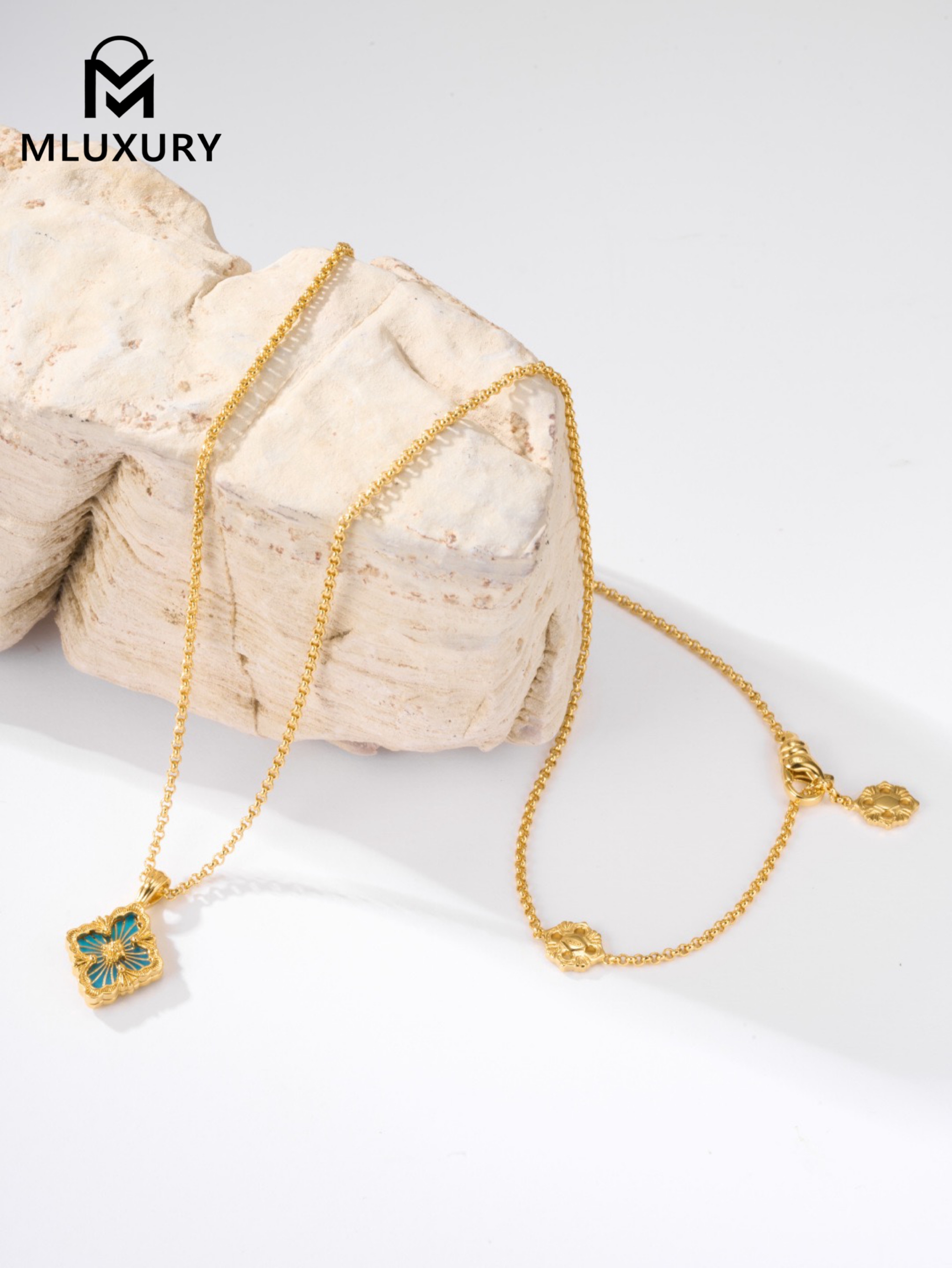 Buccellati Enamel Blue Necklace (Small Size)