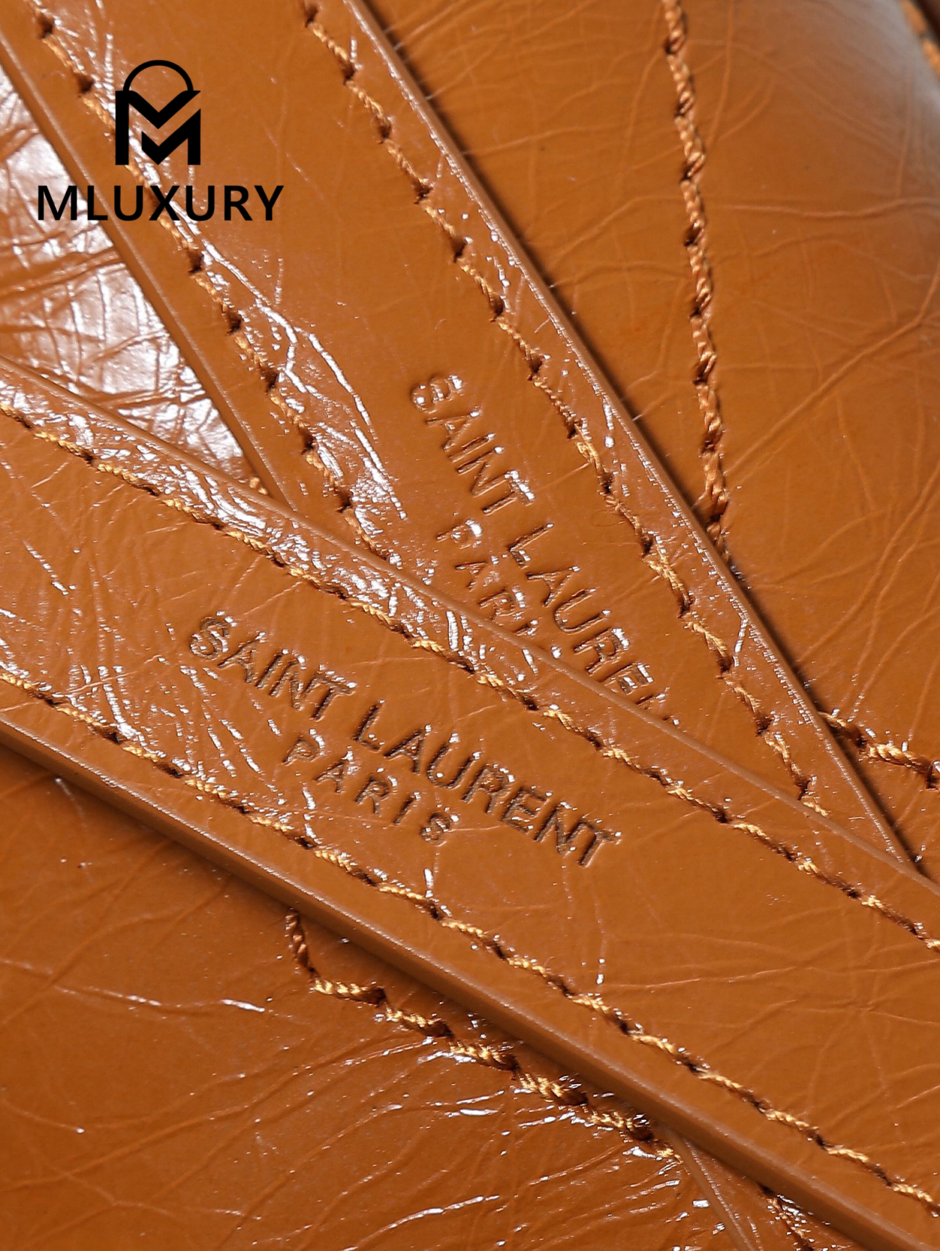 YSL Niki Tan Waxed Leather, 28cm