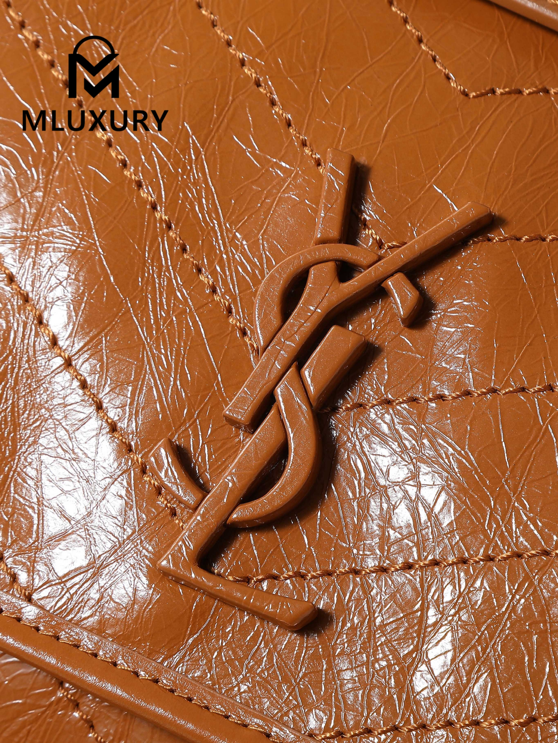 YSL Niki Tan Waxed Leather, 28cm