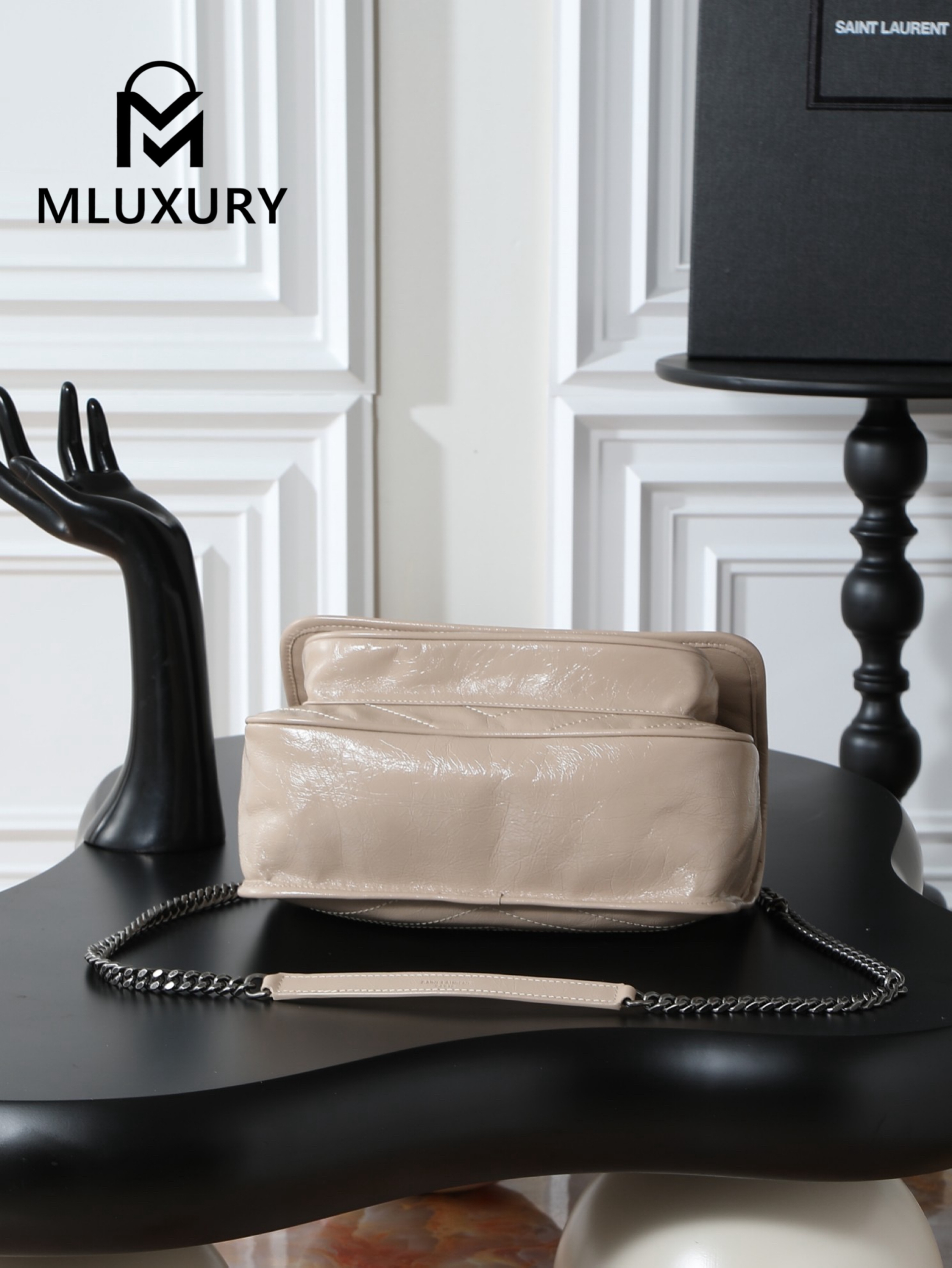 YSL Niki (Milk Tea Color) Oil-Waxed Leather, 28cm