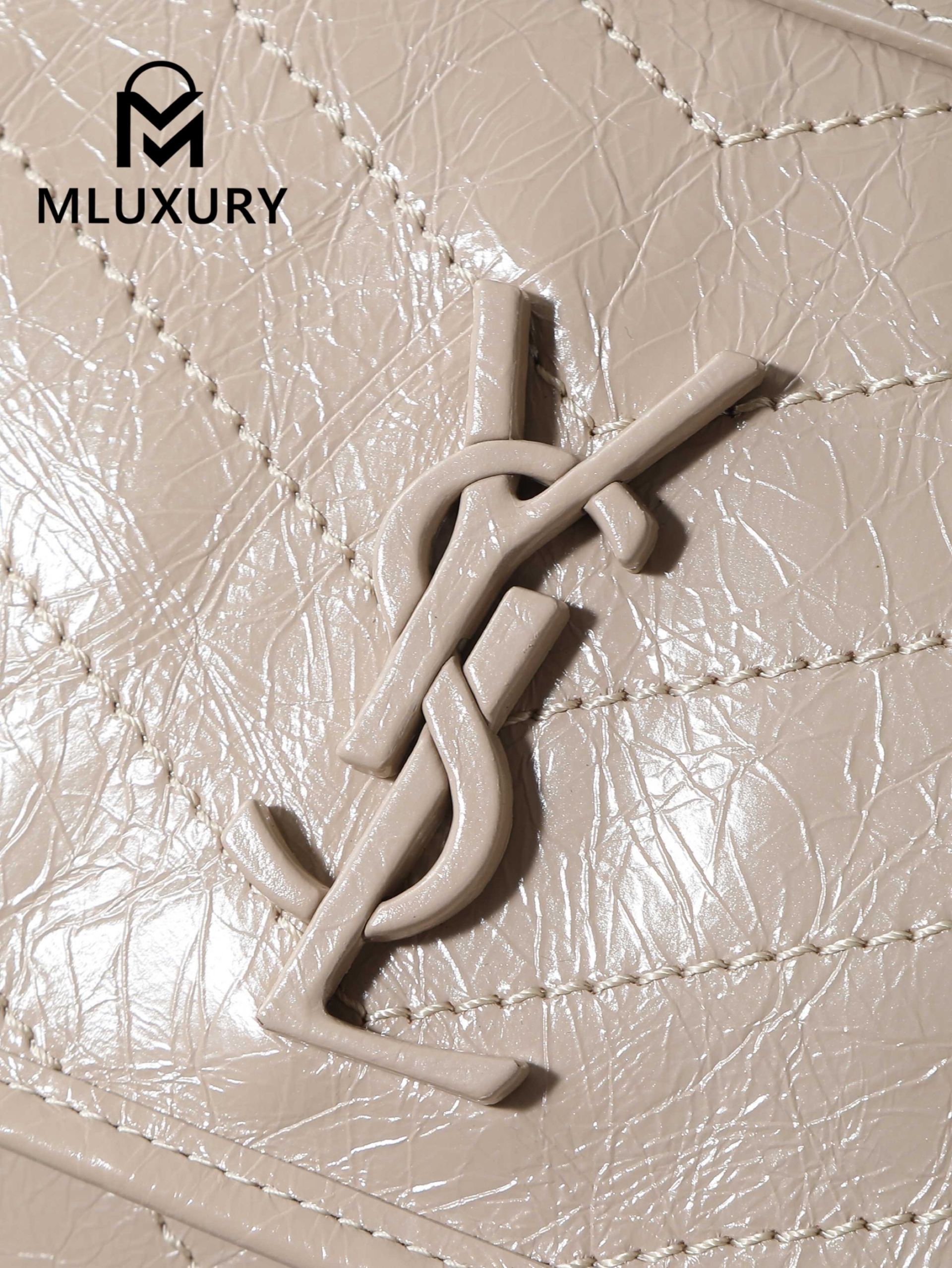 YSL Niki (Milk Tea Color) Oil-Waxed Leather, 28cm