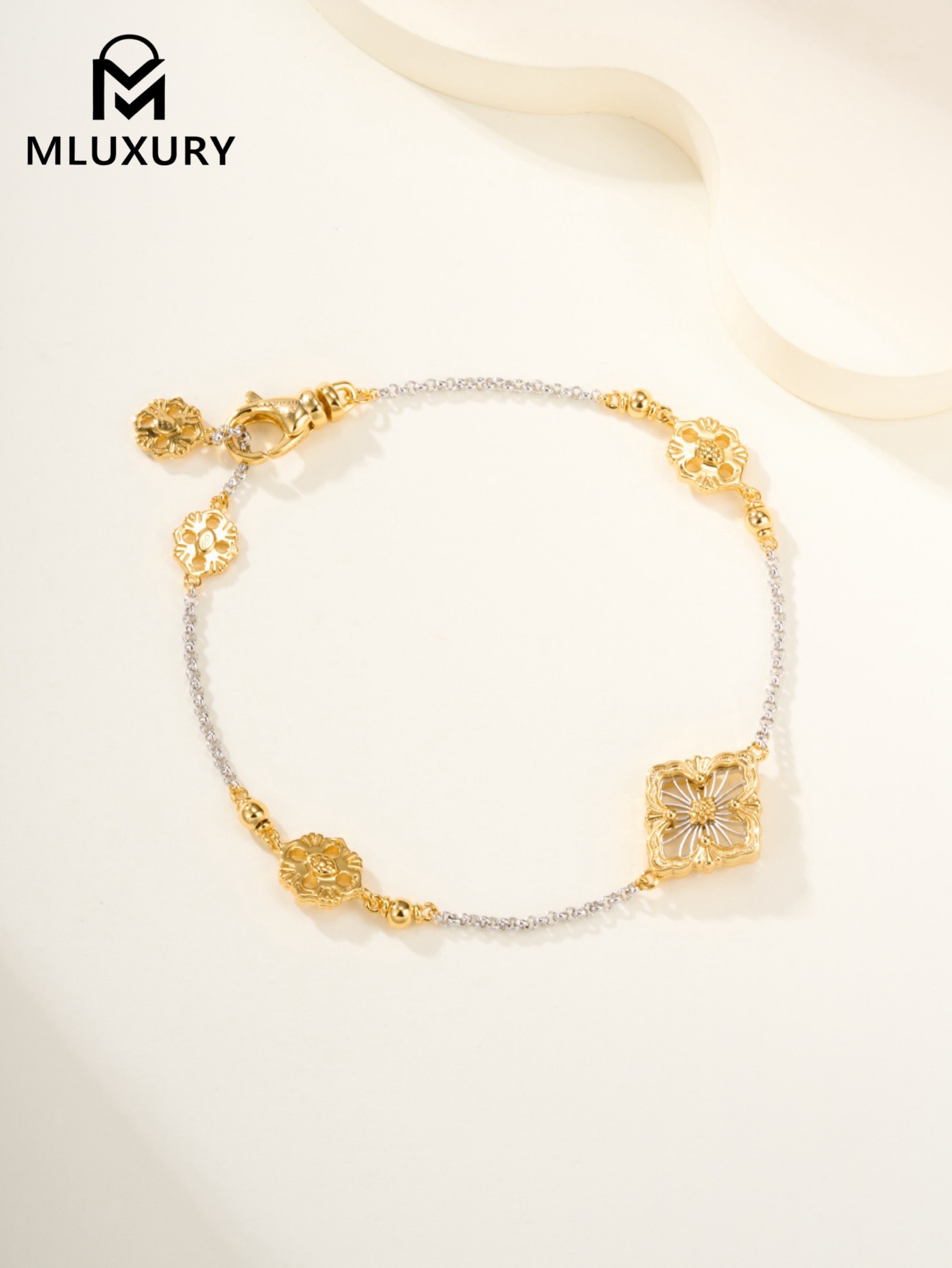 Buccellati hollowed-out radial mesh bracelet (small size)