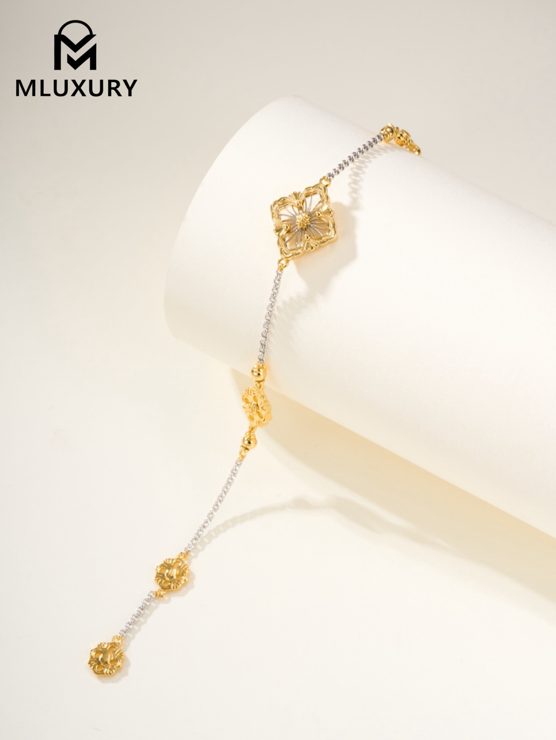 Buccellati hollowed-out radial mesh bracelet (small size)
