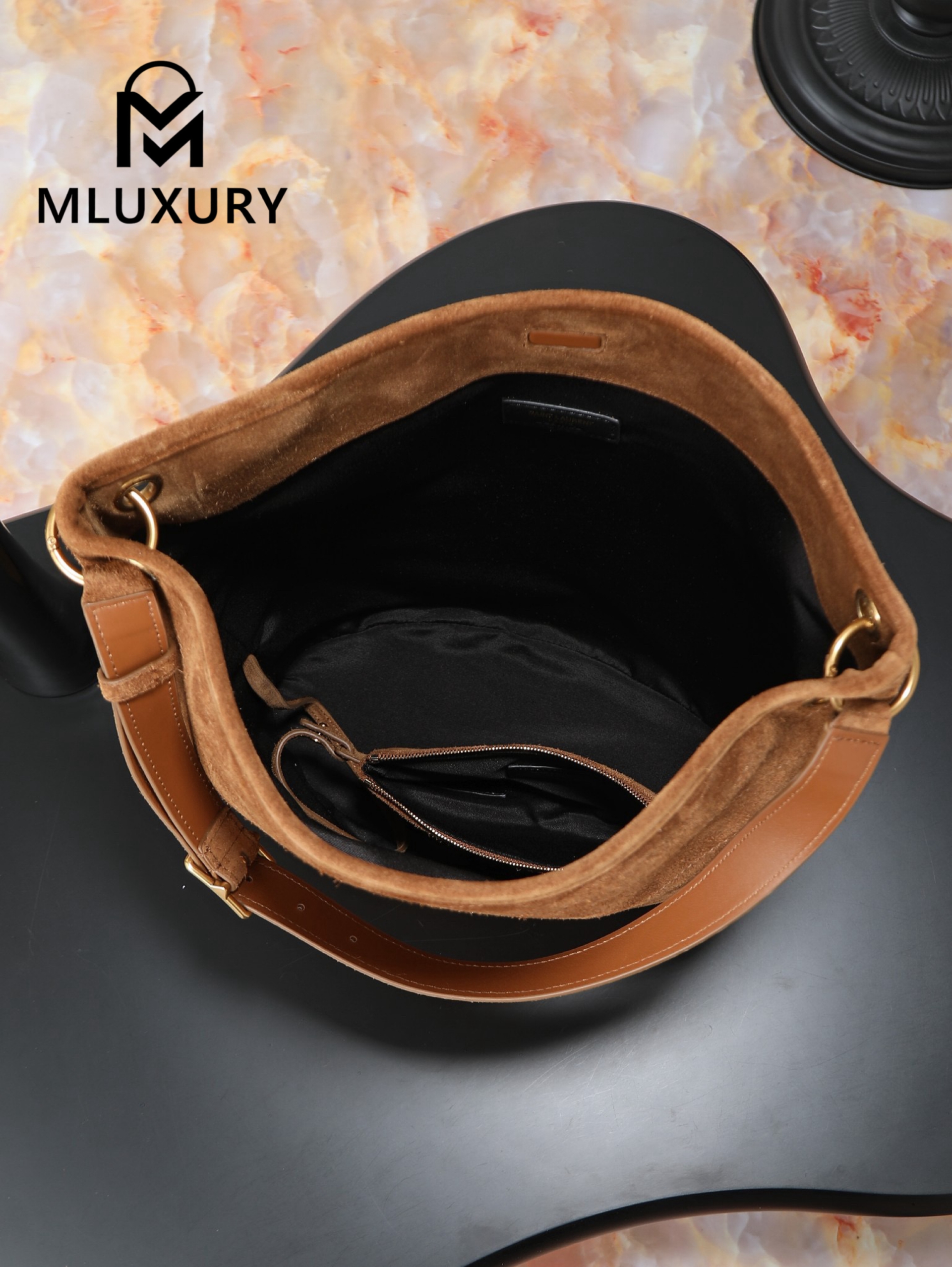 YSL Niki New Collection Suede Bucket Bag