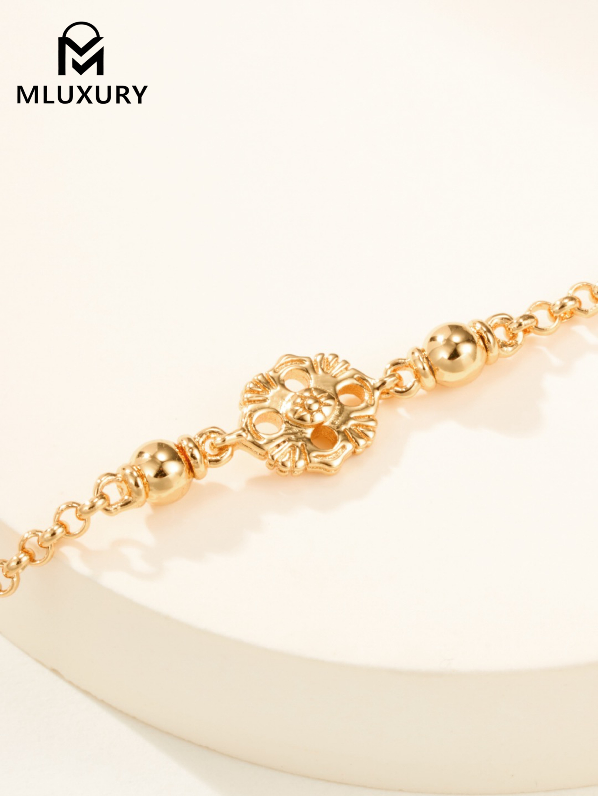 Buccellati Black Onyx Single Flower 3-Pattern Bracelet (Small Size)