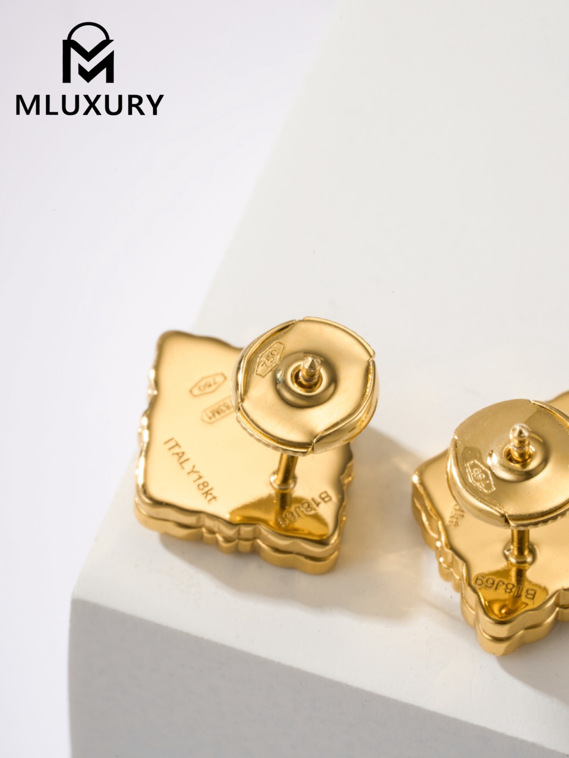 Buccellati Red Vintage Floral Opera Tulle Button Earrings (Small Stud Earrings)