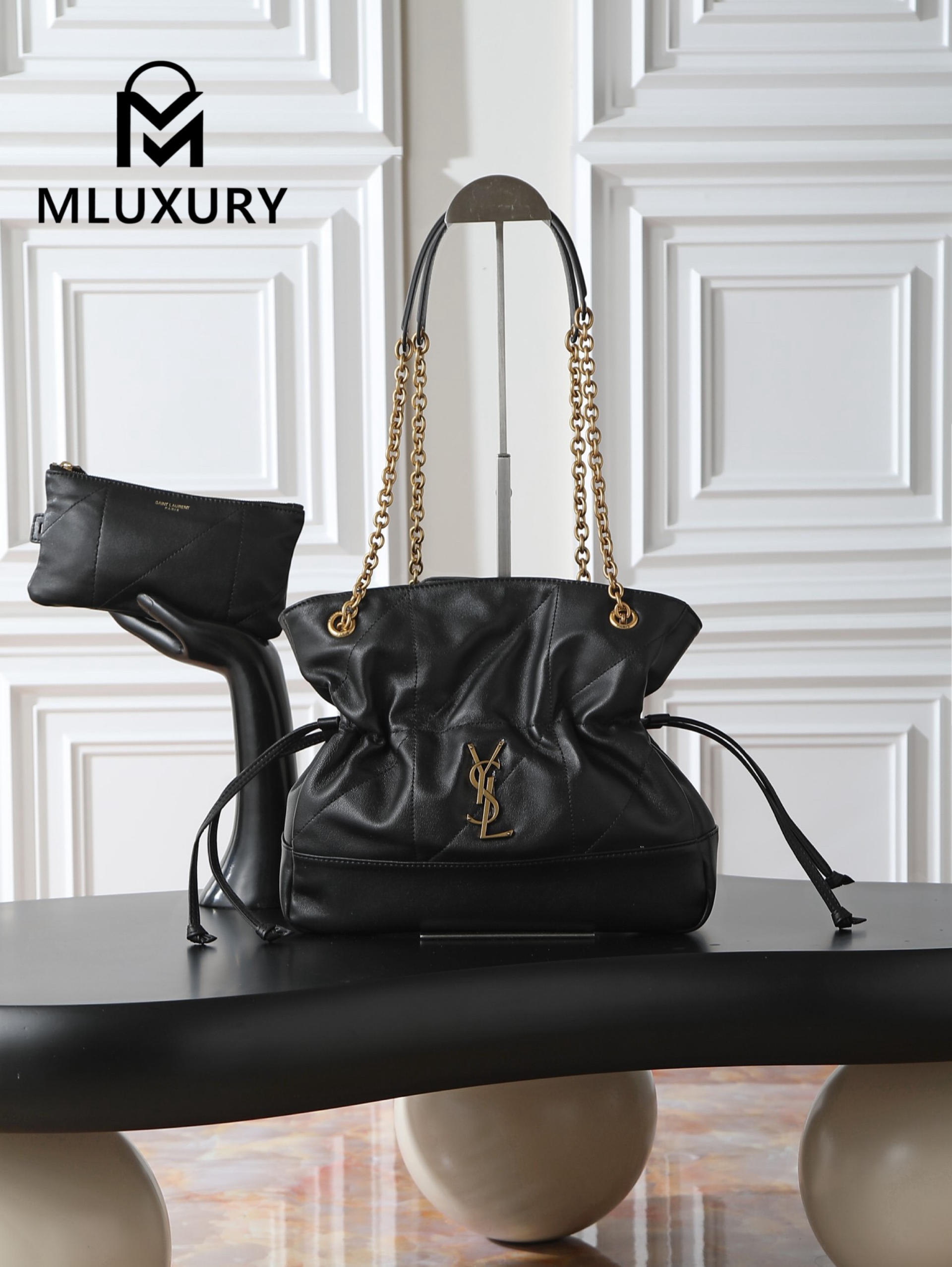 YSL Jamie 4.3 Large POCHON (Small Size), Black
