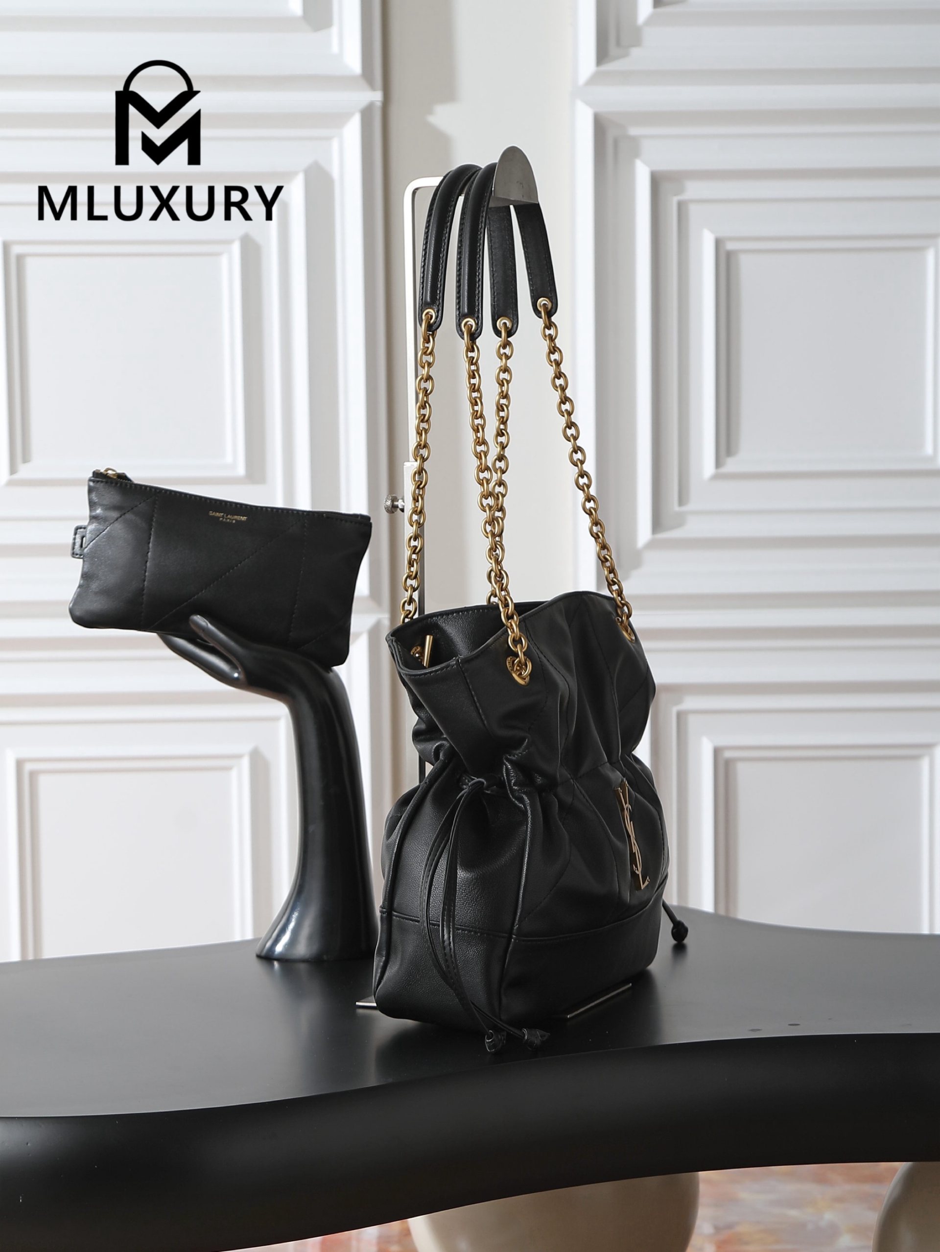 YSL Jamie 4.3 Large POCHON (Small Size), Black