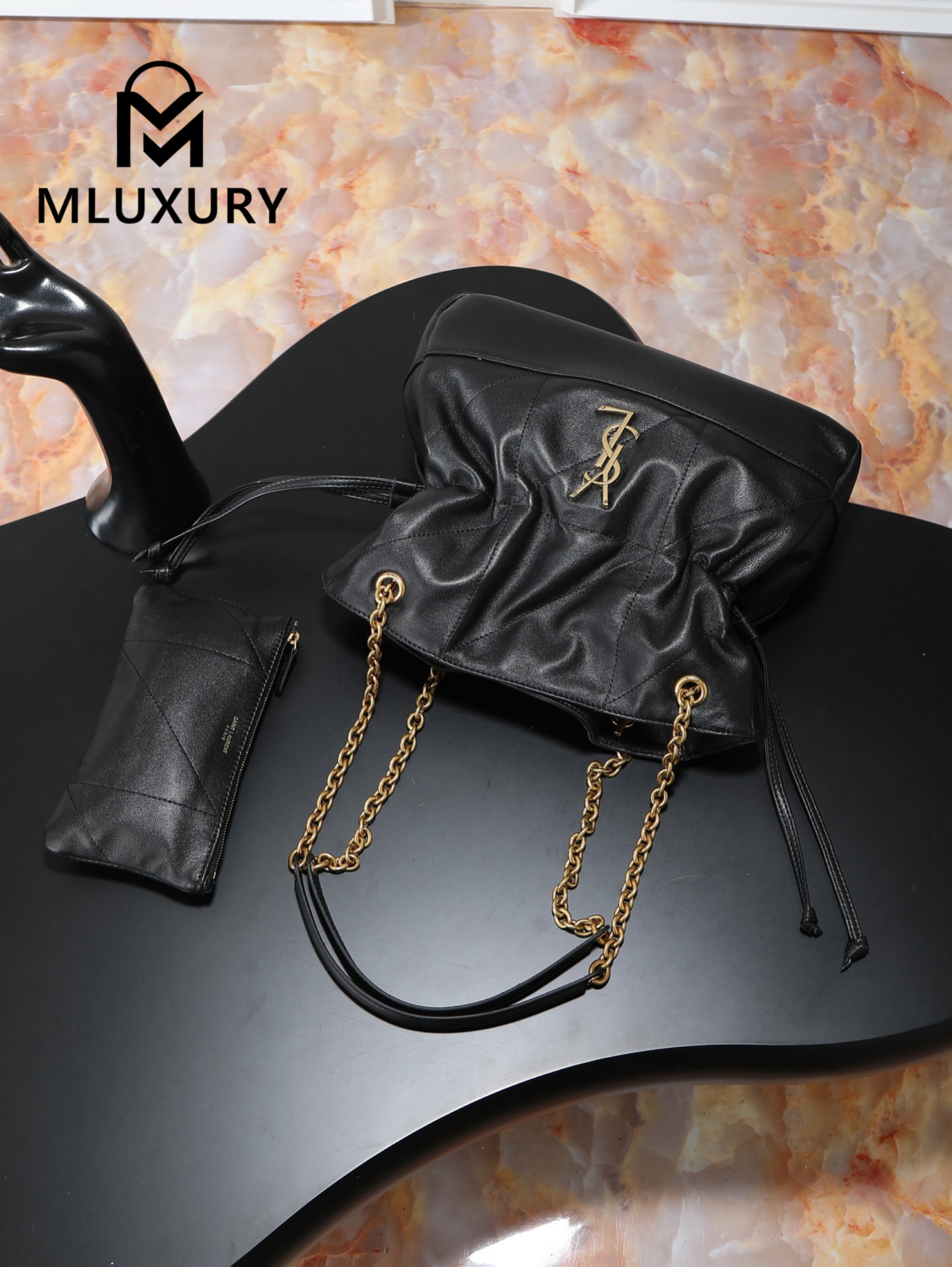 YSL Jamie 4.3 Large POCHON (Small Size), Black