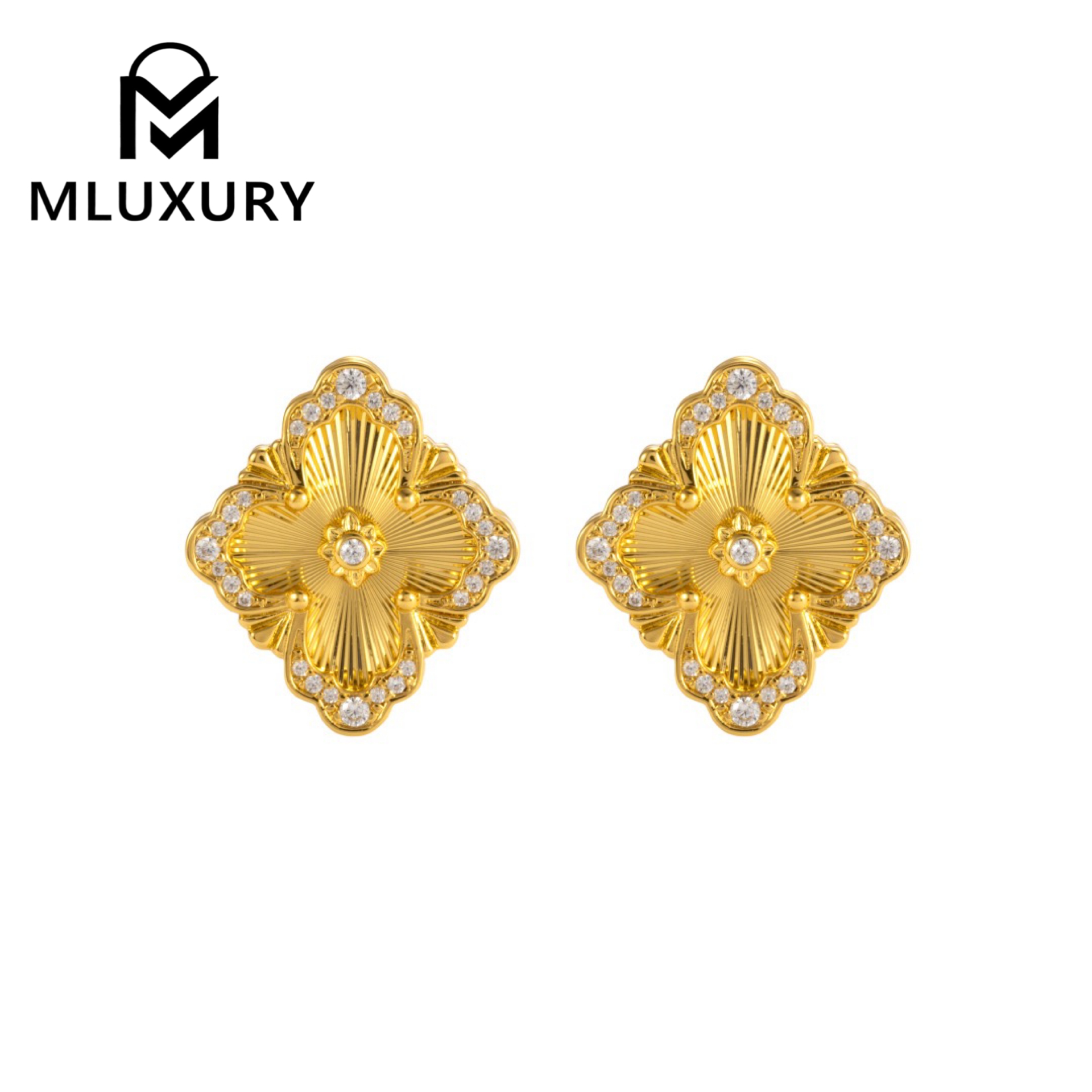 Buccellati Vintage Floral Opera Tulle Button Earrings (Large Clip-on Style)