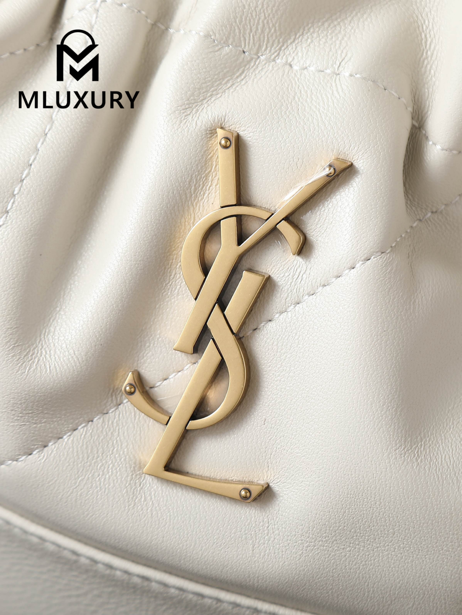 YSL Jamie 4.3 Large POCHON (Small Size), White