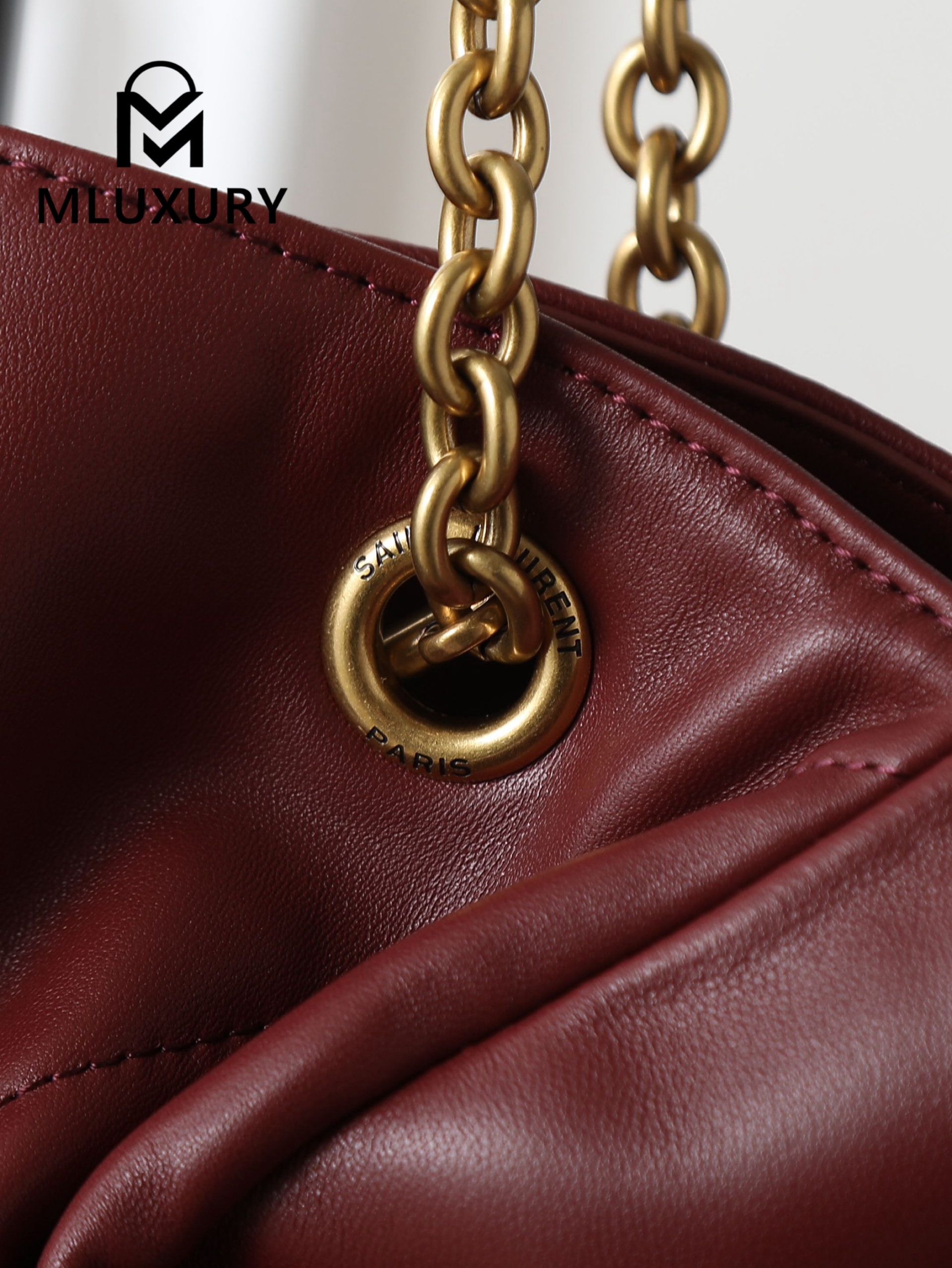 YSL Jamie 4.3 Jamie 4.3 Large POCHON Bucket Bag (Lucky Bag), Burgundy