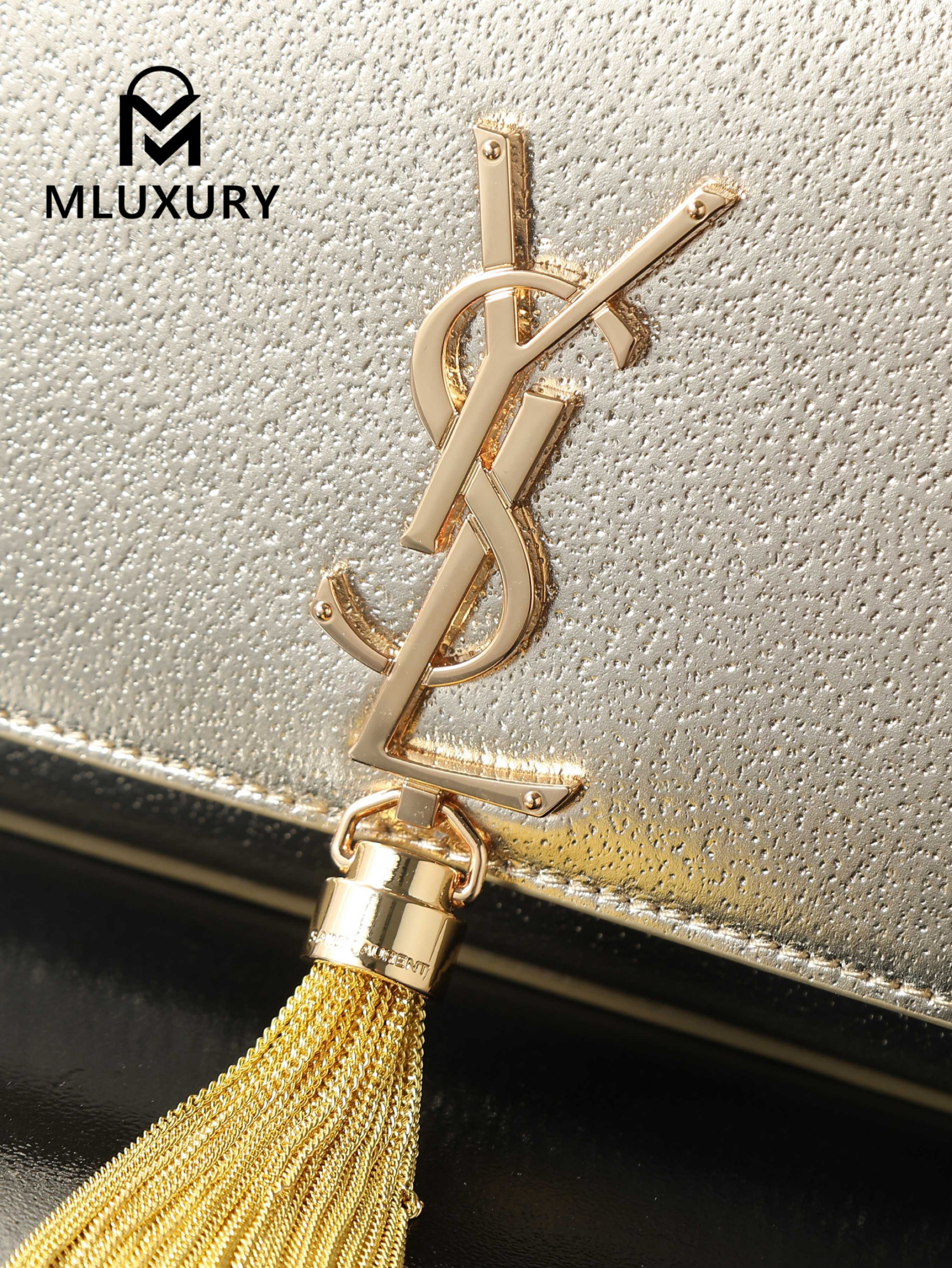 YSL KATE Gold and Diamond Buckle Tassel Bag