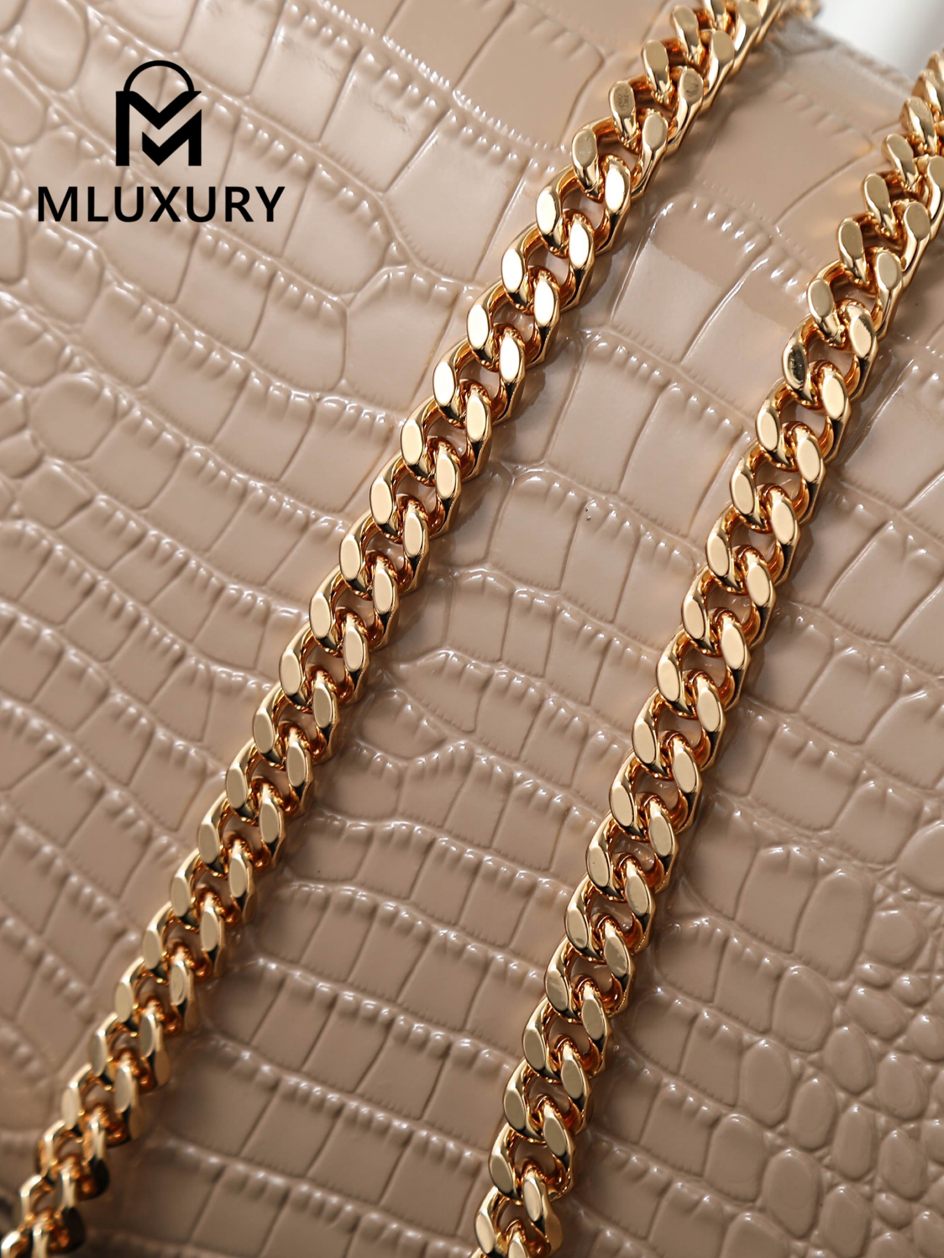 YSL KATE Apricot Crocodile-Embroidered Gold Buckle Tassel Bag