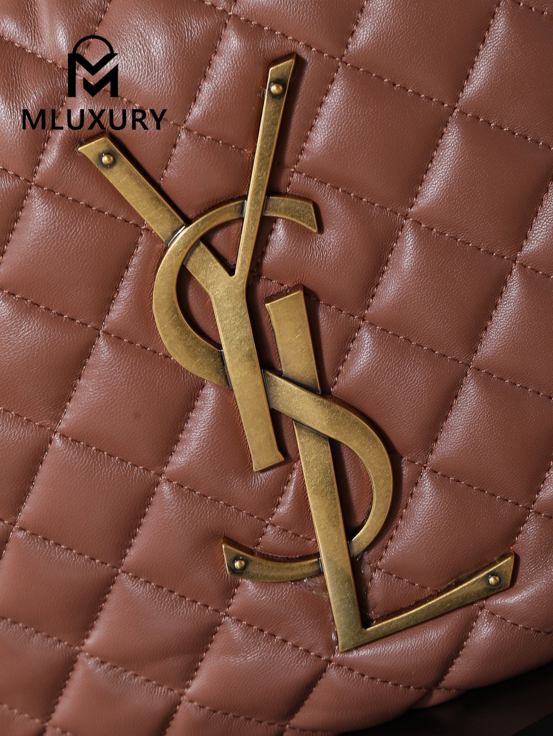 YSL ICARE hobo Nappa lambskin handbag, large size, Burgundy