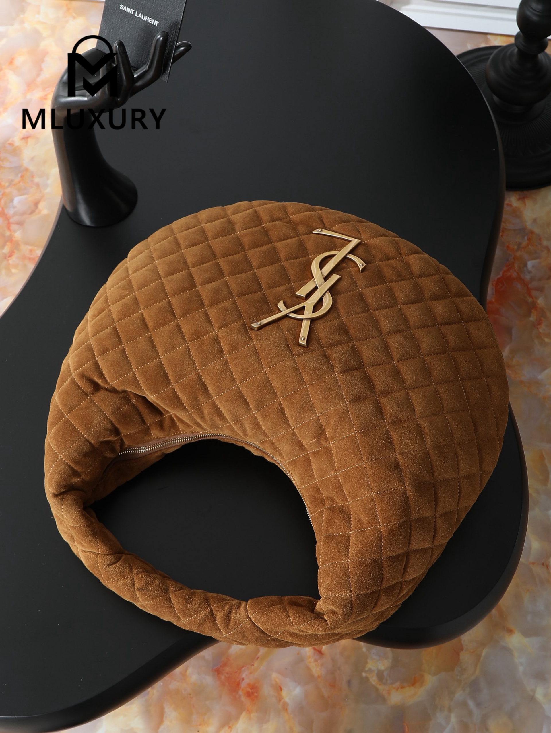 YSL ICARE hobo suede handbag, large size