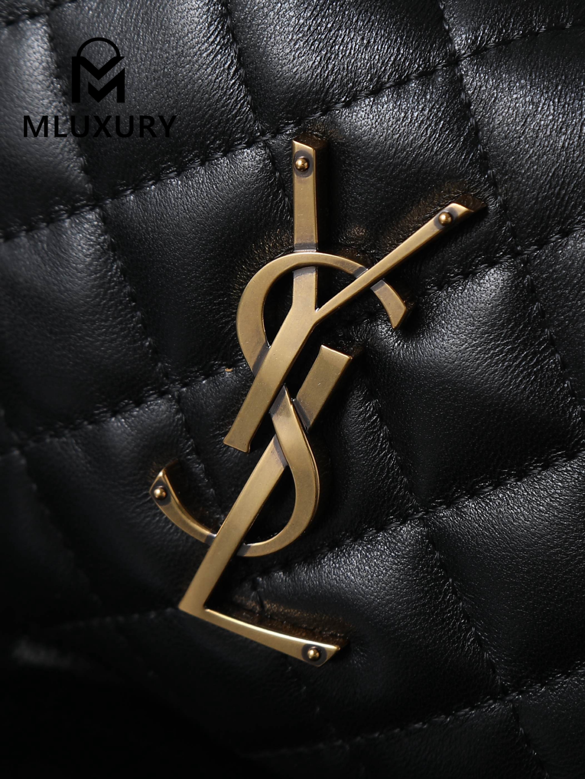 YSL ICARI NO Mini Lambskin Handbag, Black&Gold