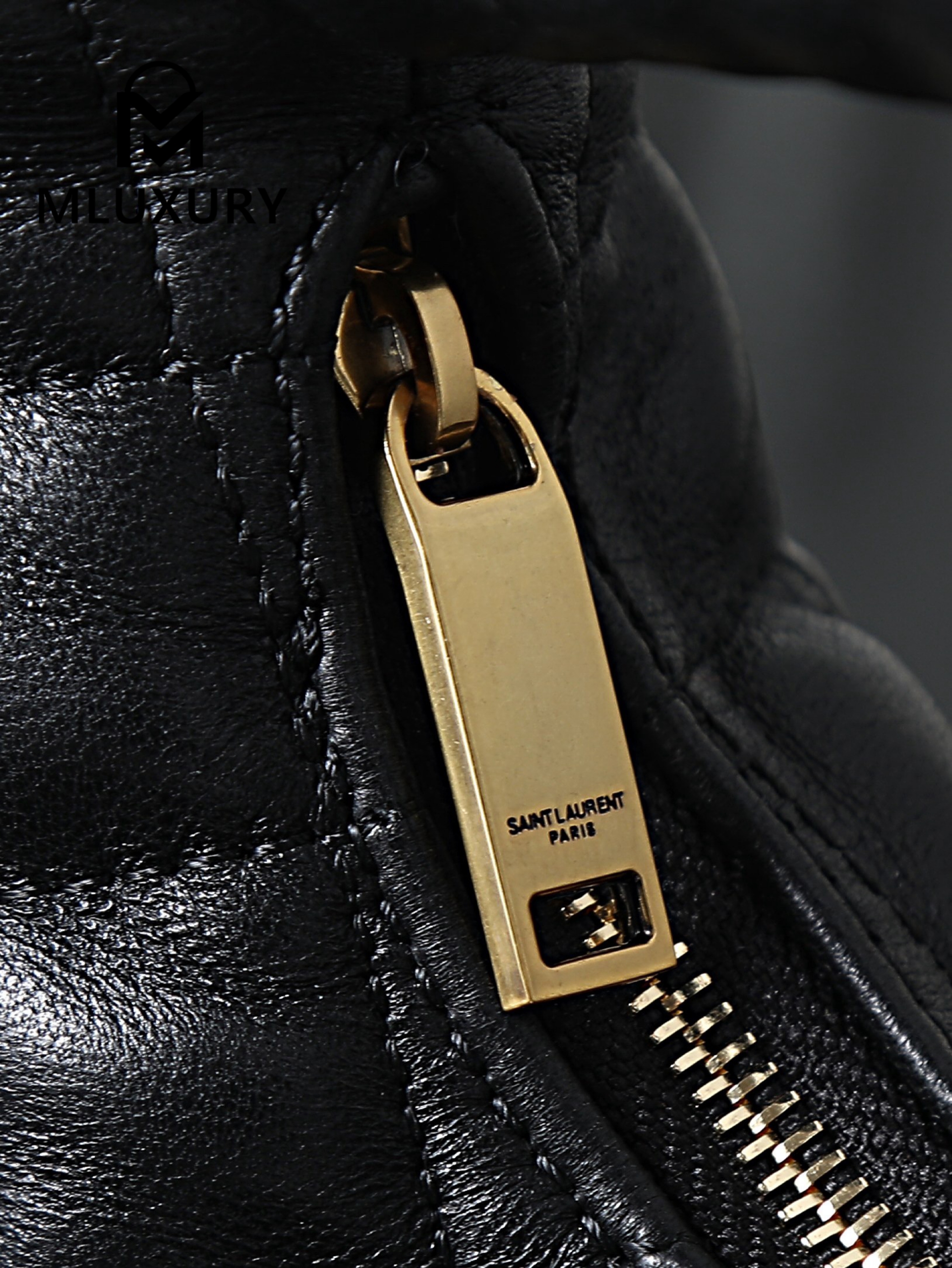 YSL ICARI NO Mini Lambskin Handbag, Black&Gold