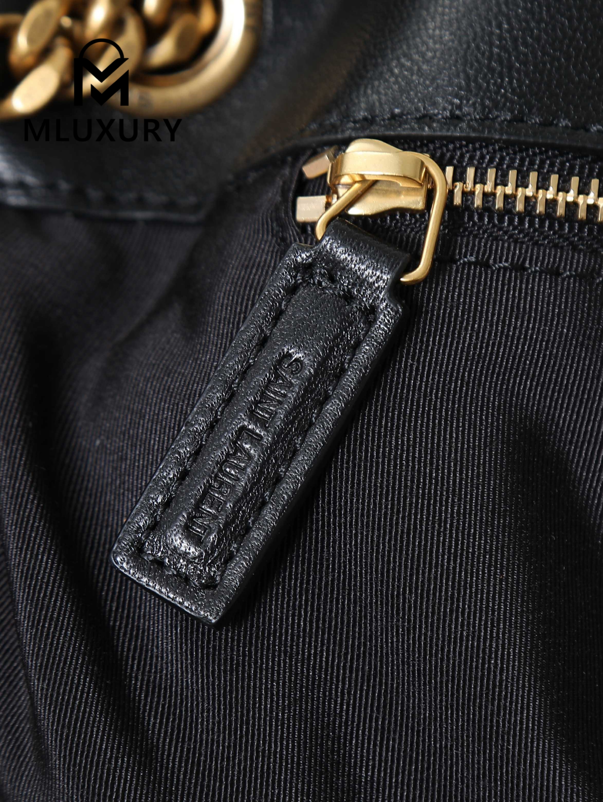 YSL Loulou Puffer_35cm, Black Lambskin with Gold Buckle