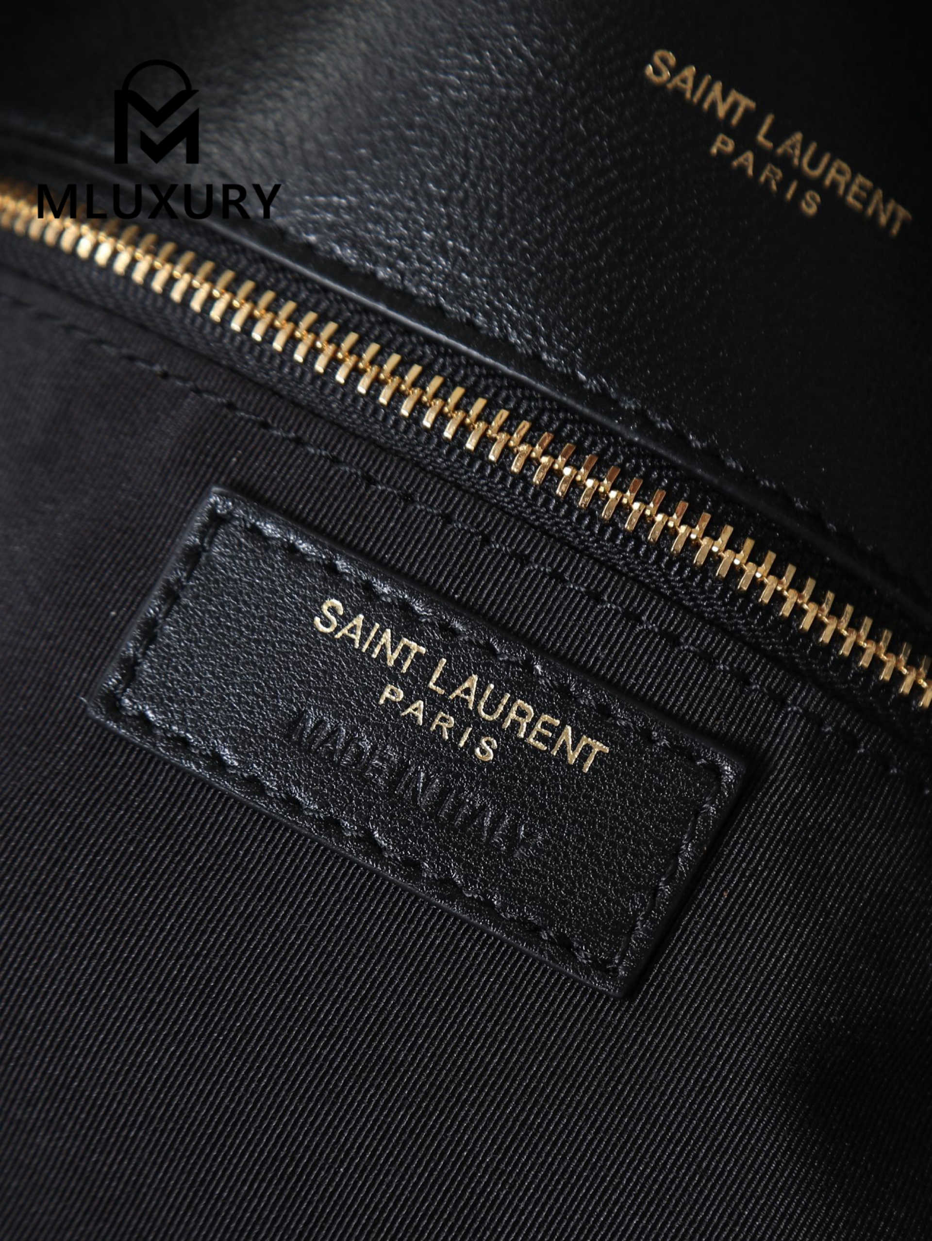 YSL Loulou Puffer_35cm, Black Lambskin with Gold Buckle