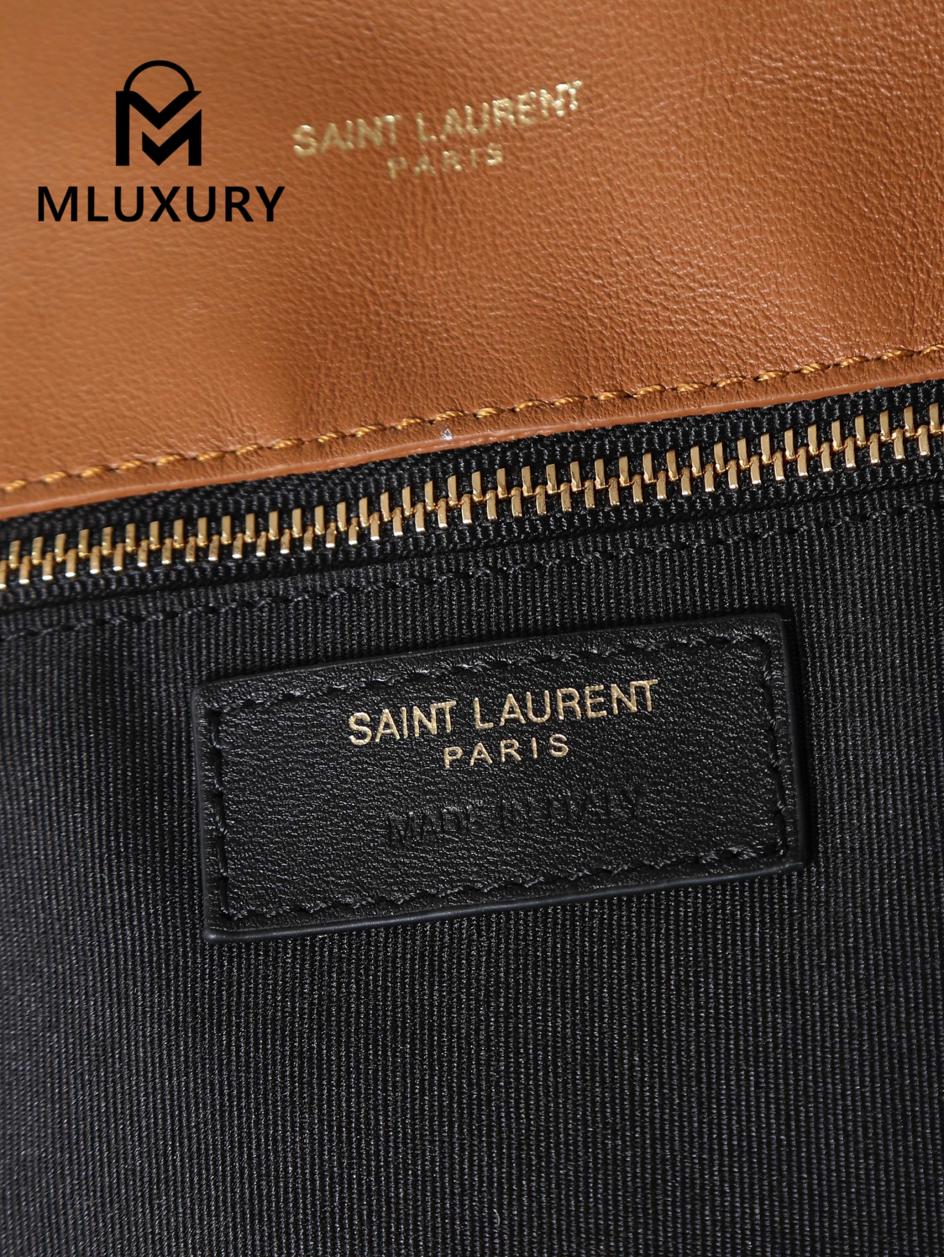YSL Loulou Puffer_35cm, Tan Lambskin with Gold Buckle
