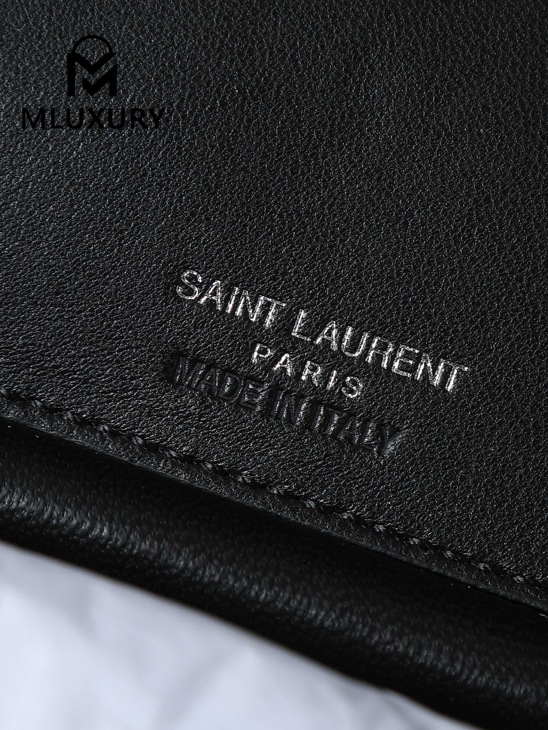 YSL Loulou_ 29cm, Black Lambskin Bag with Silver Buckle
