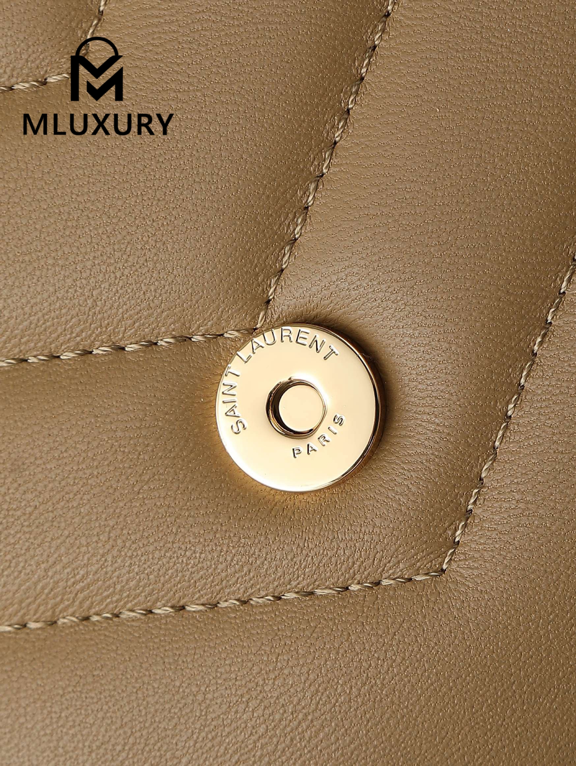 YSL Loulou _29cm, Milk Tea Color, Gold Hardware Lambskin