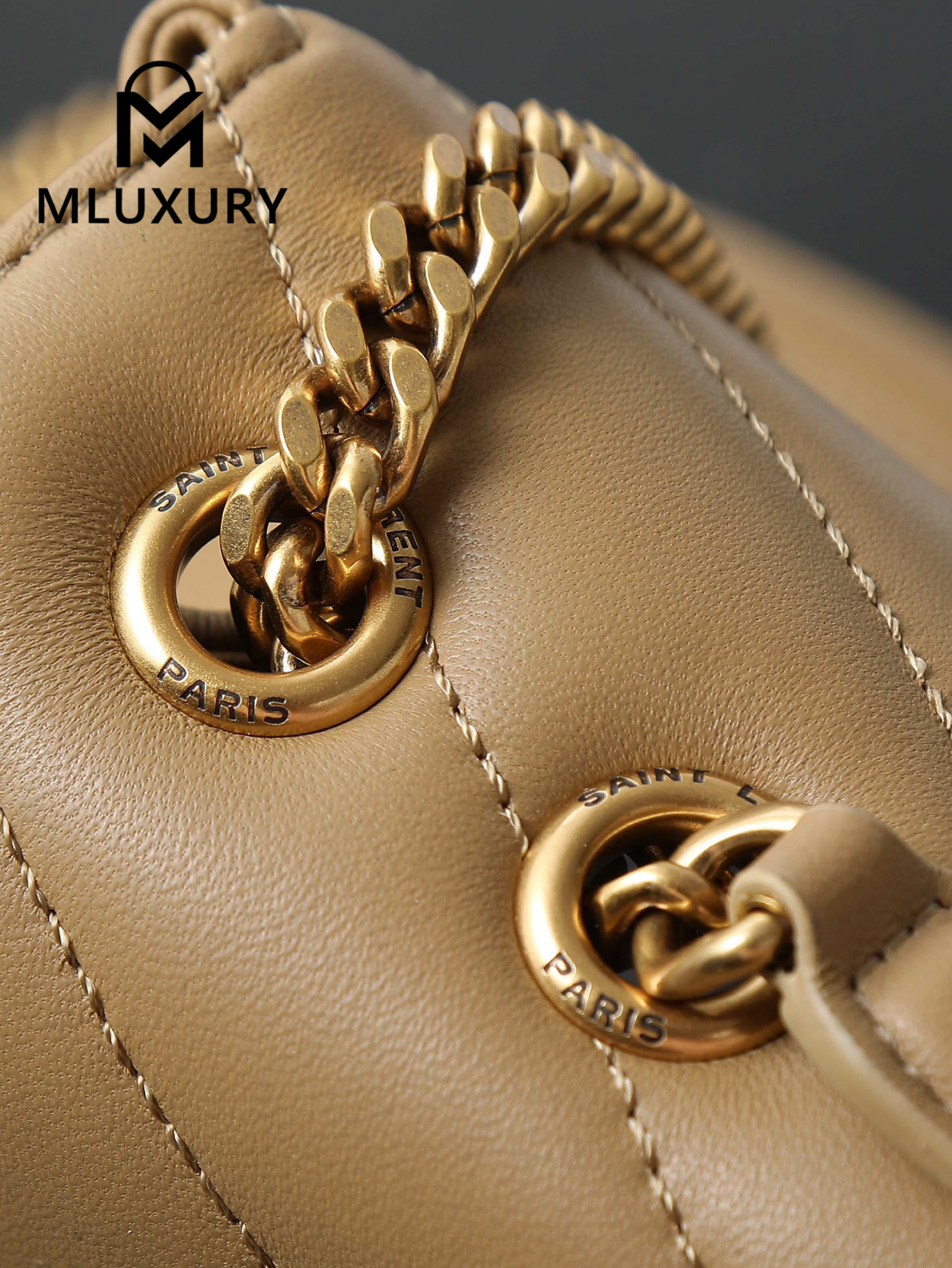 YSL Loulou _29cm, Milk Tea Color, Gold Hardware Lambskin