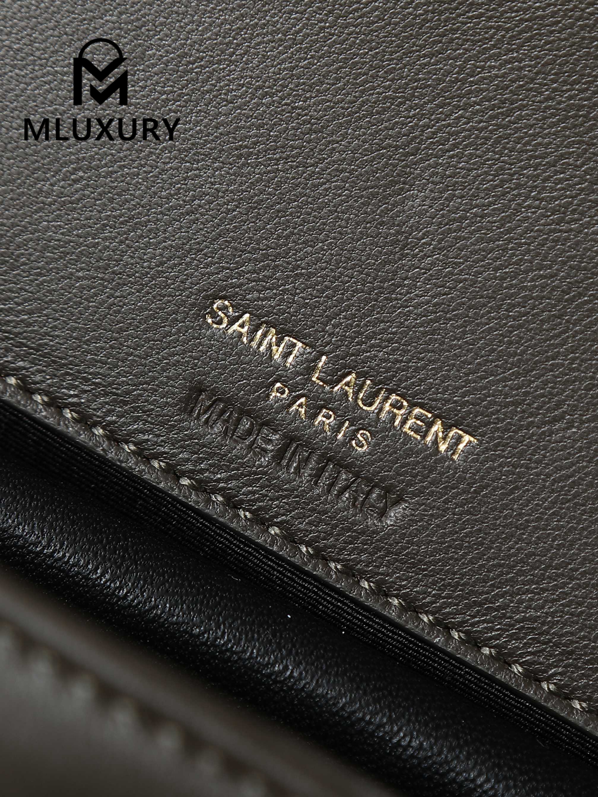 YSL Loulou_29cm, Green Lambskin with Gold Hardware