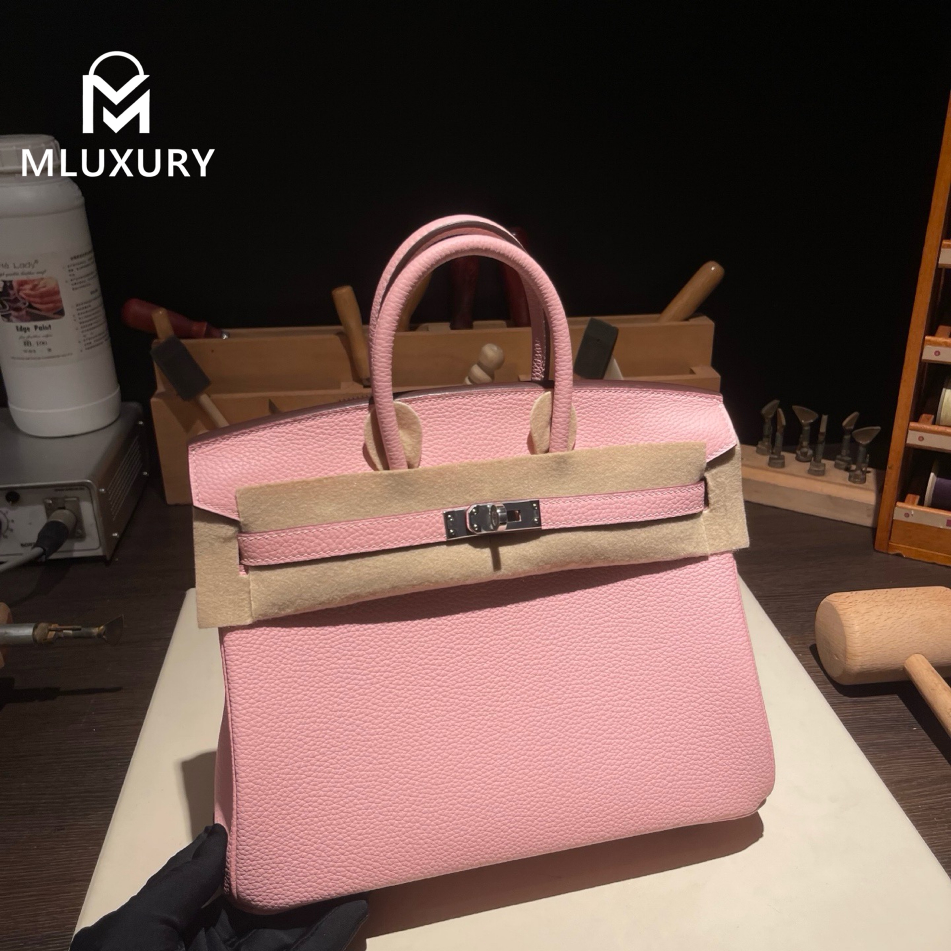 Hermès Birkin 25 Genuine Togo Leather, 3Q Cherry Blossom Pink, Silver Hardware