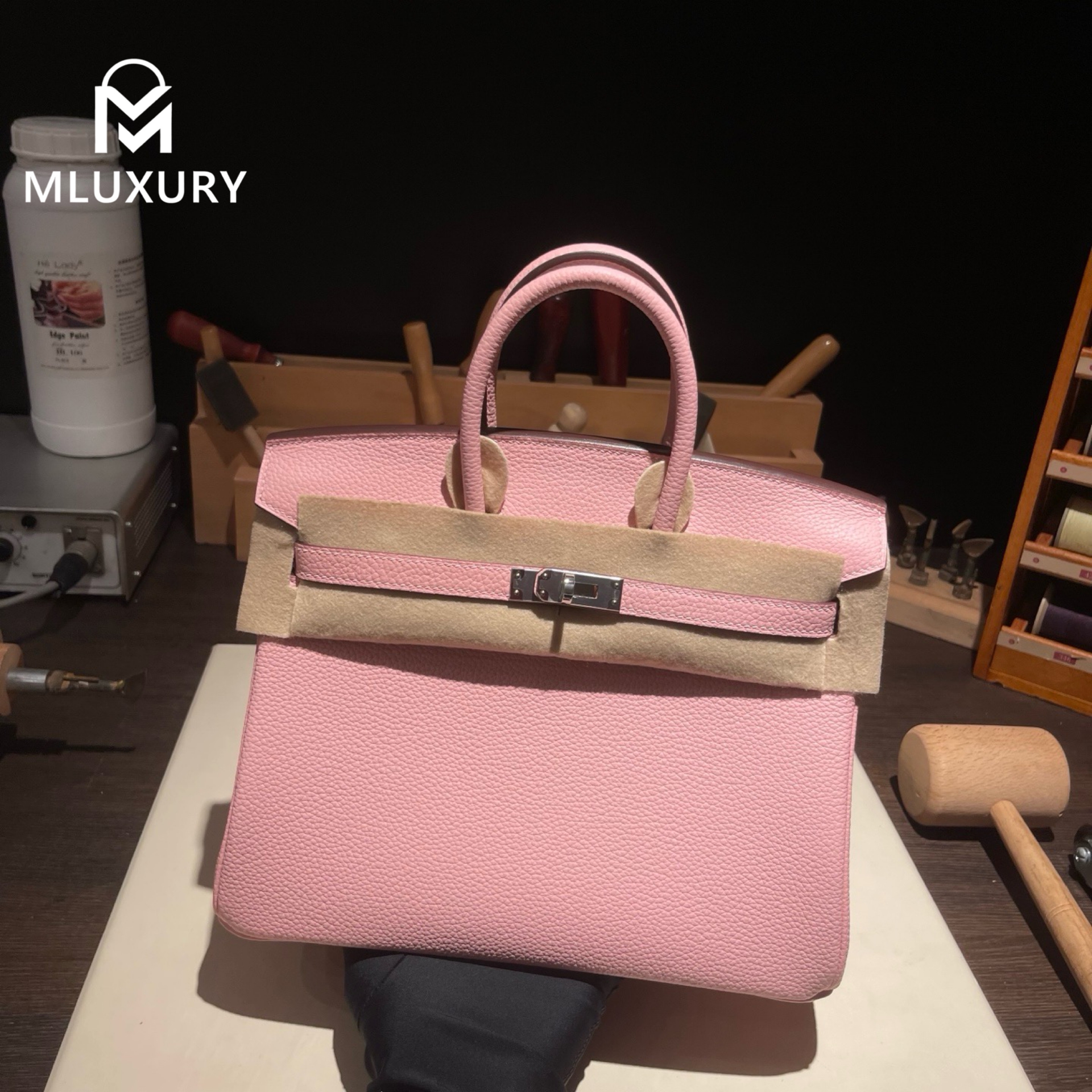 Hermès Birkin 25 Genuine Togo Leather, 3Q Cherry Blossom Pink, Silver Hardware