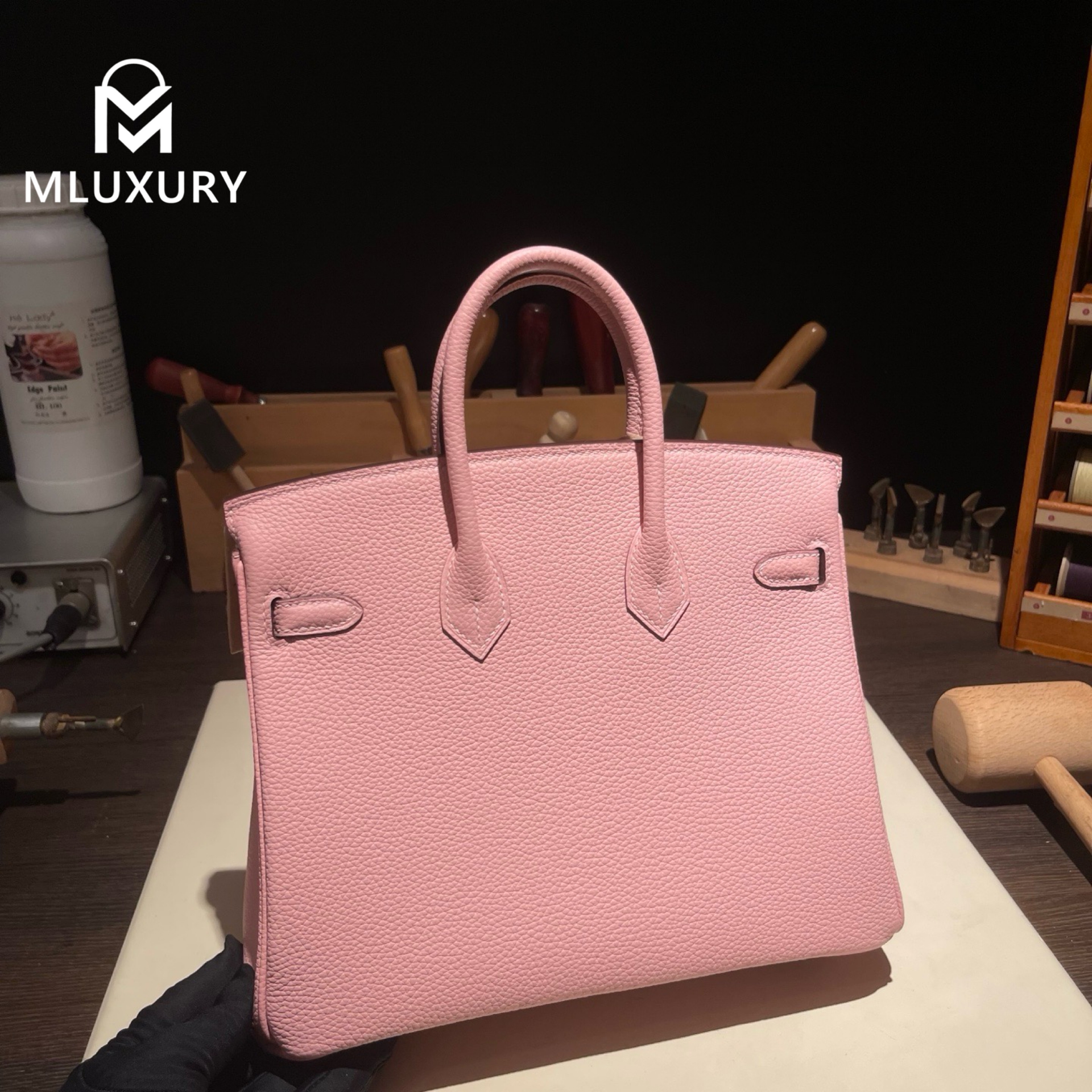 Hermès Birkin 25 Genuine Togo Leather, 3Q Cherry Blossom Pink, Silver Hardware