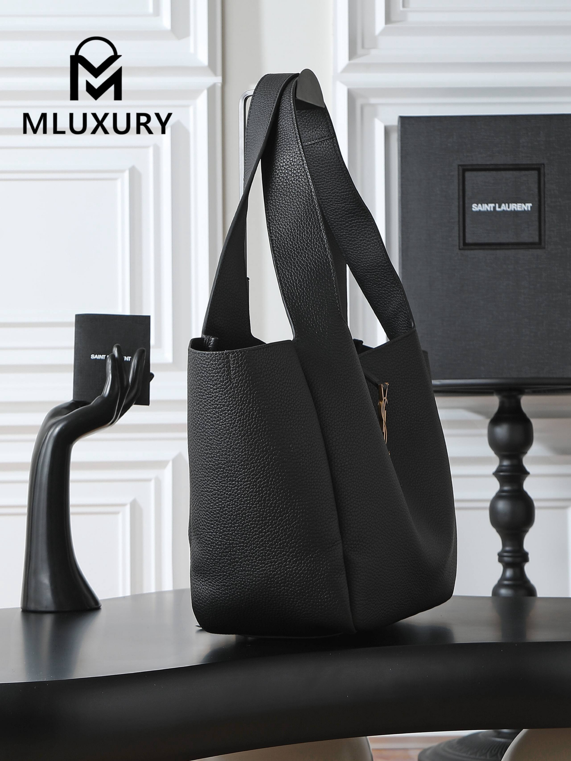 YSL Bea New Hobo Bag, Black with Gold Hardware