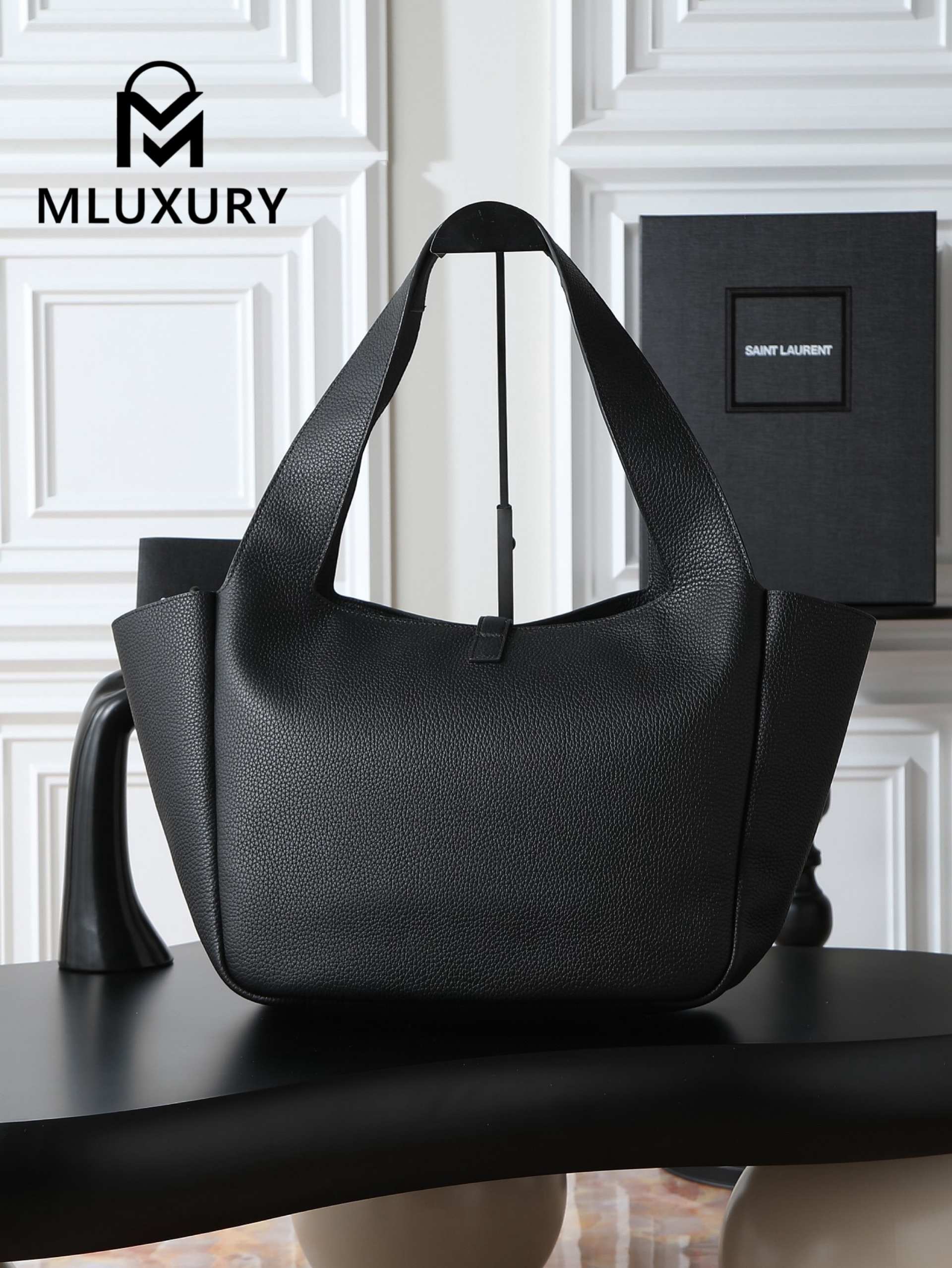 YSL Bea New Hobo Bag, Black with Gold Hardware