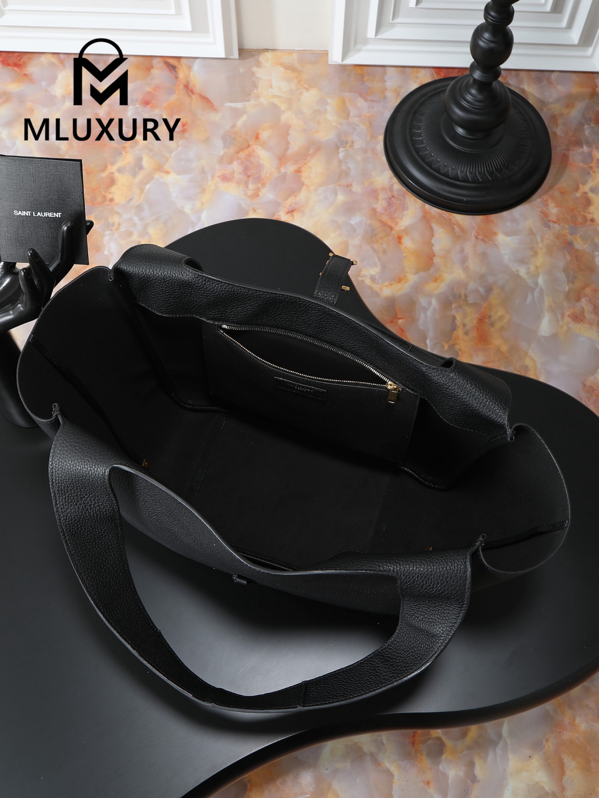 YSL Bea New Hobo Bag, Black with Gold Hardware