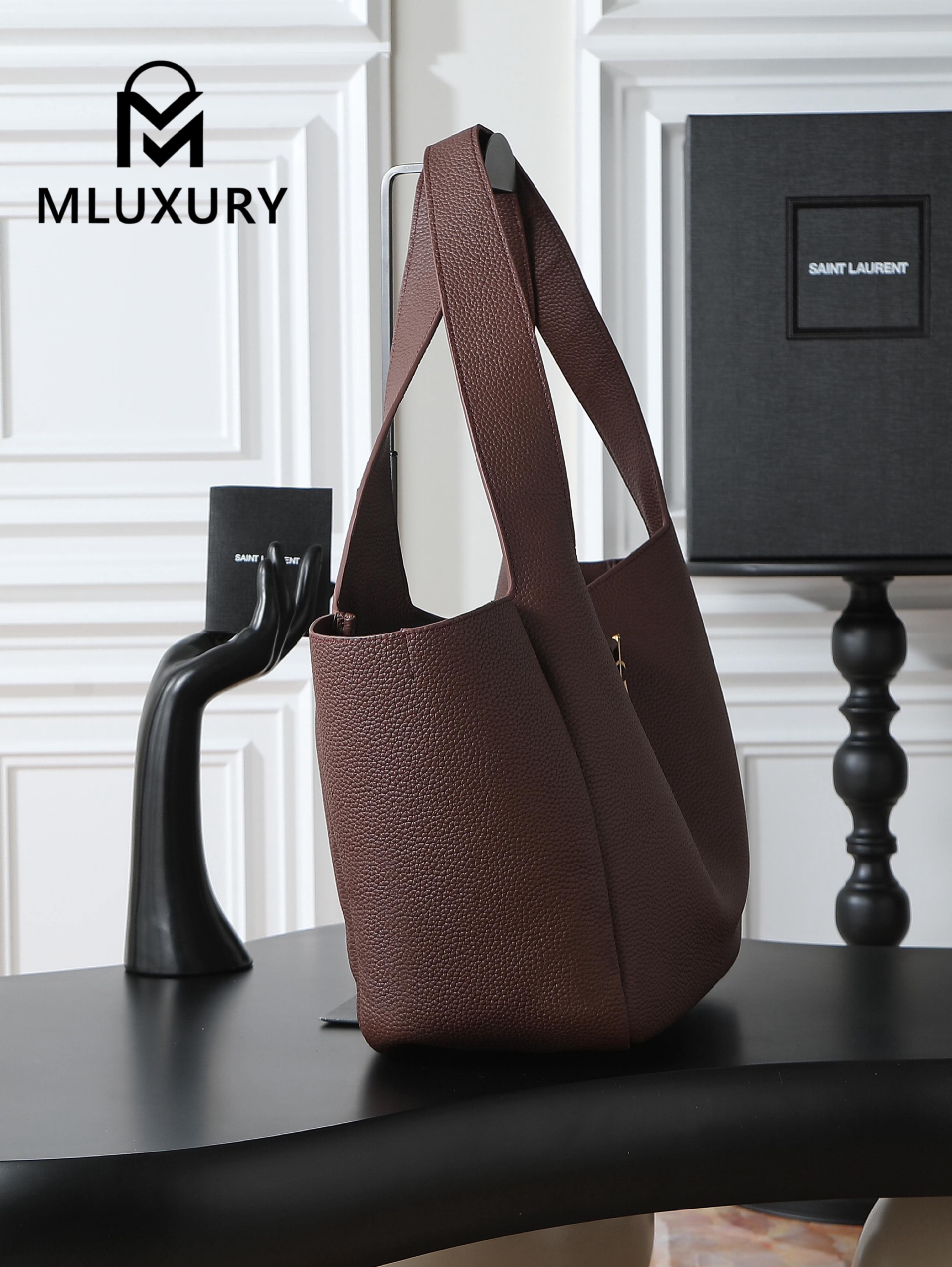 YSL Bea New Hobo Bag, Coffee Brown with Gold Hardware