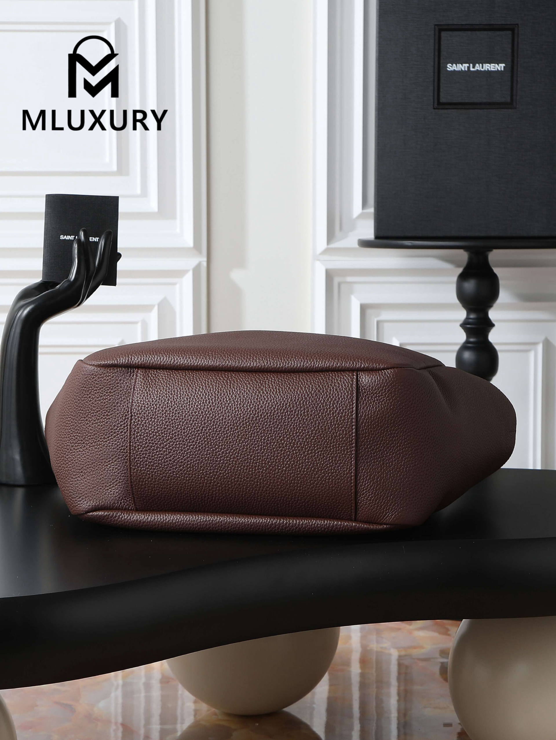 YSL Bea New Hobo Bag, Coffee Brown with Gold Hardware
