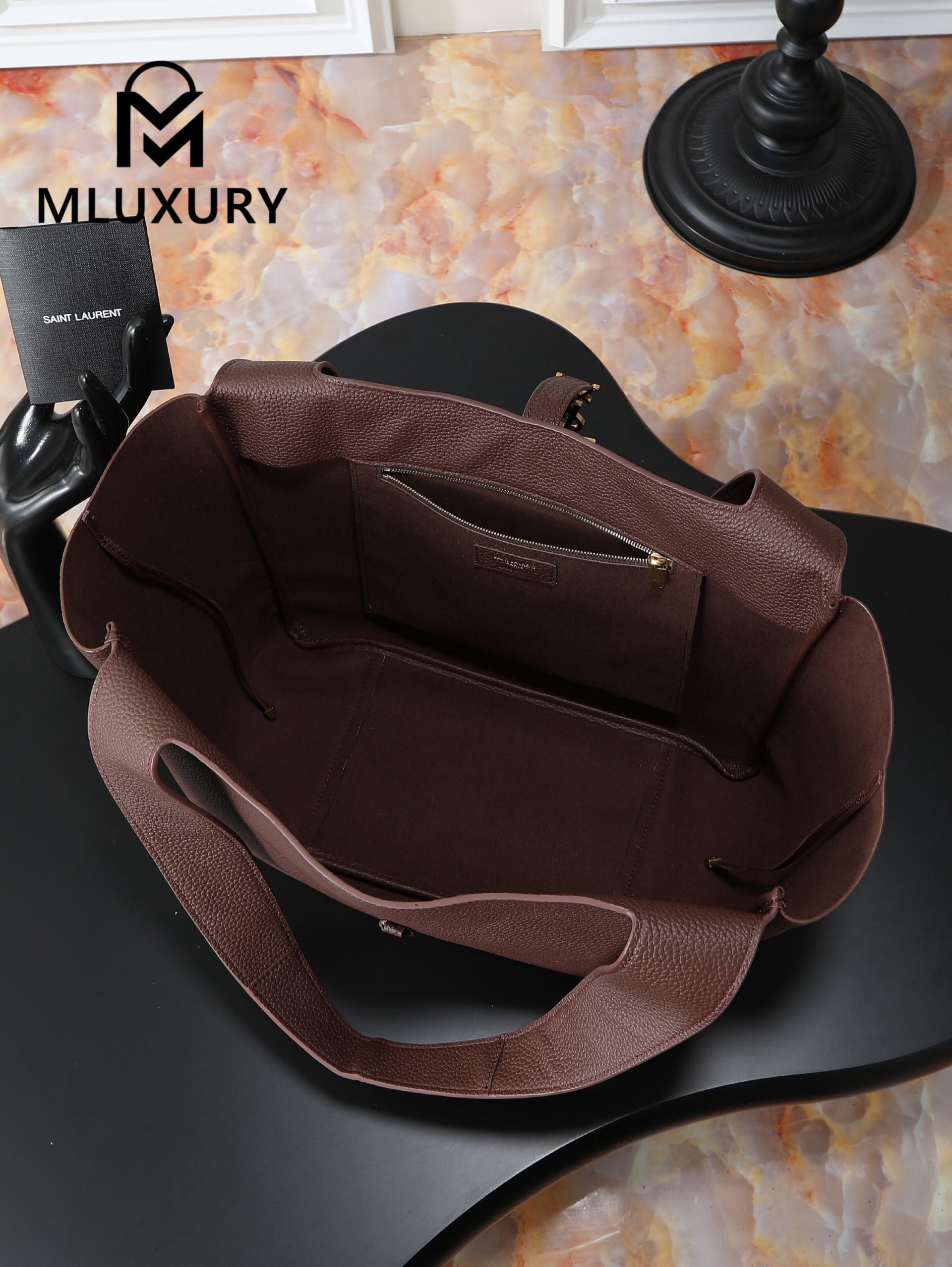 YSL Bea New Hobo Bag, Coffee Brown with Gold Hardware