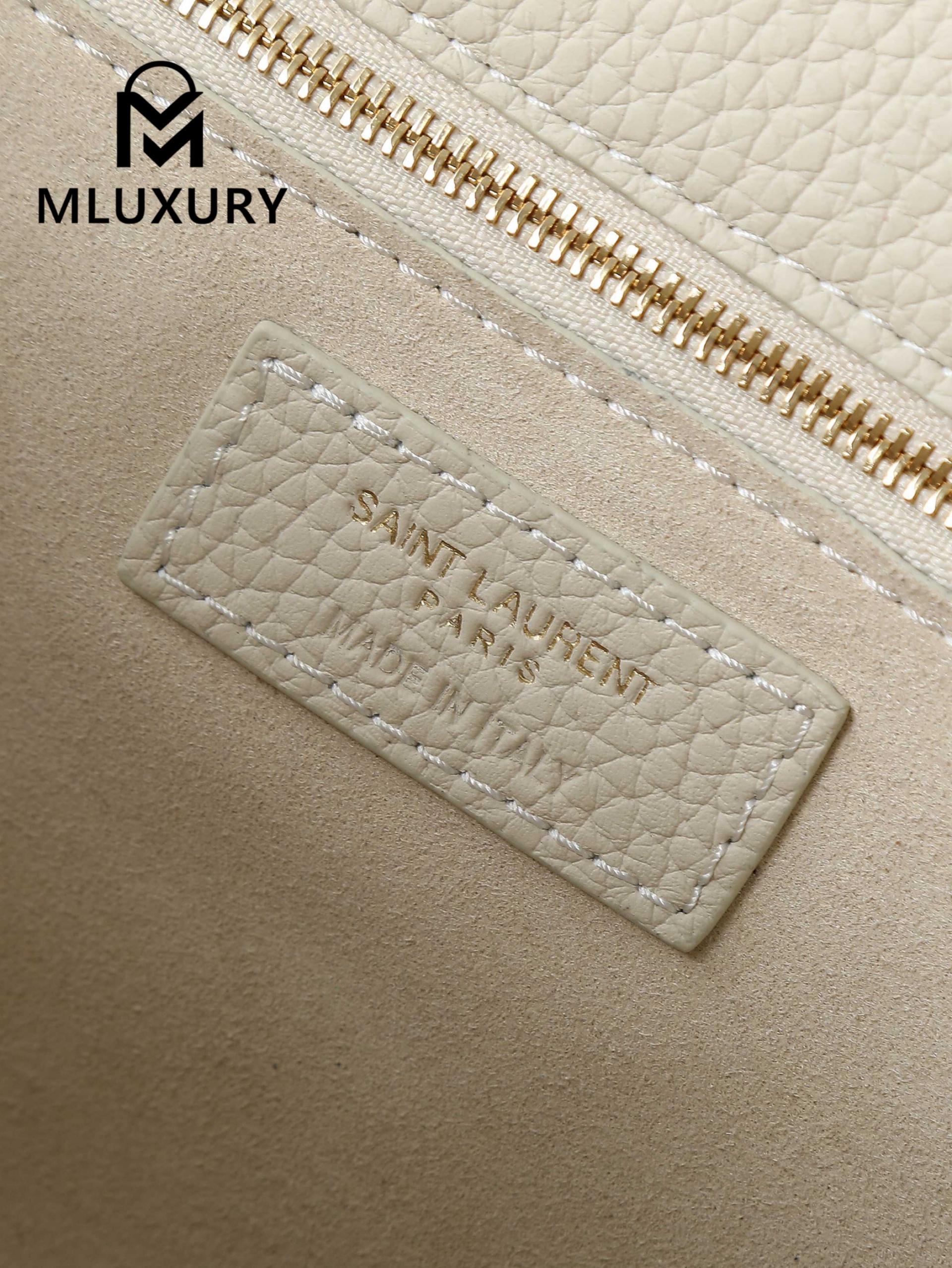 YSL Bea New Hobo Bag, White with Gold Hardware
