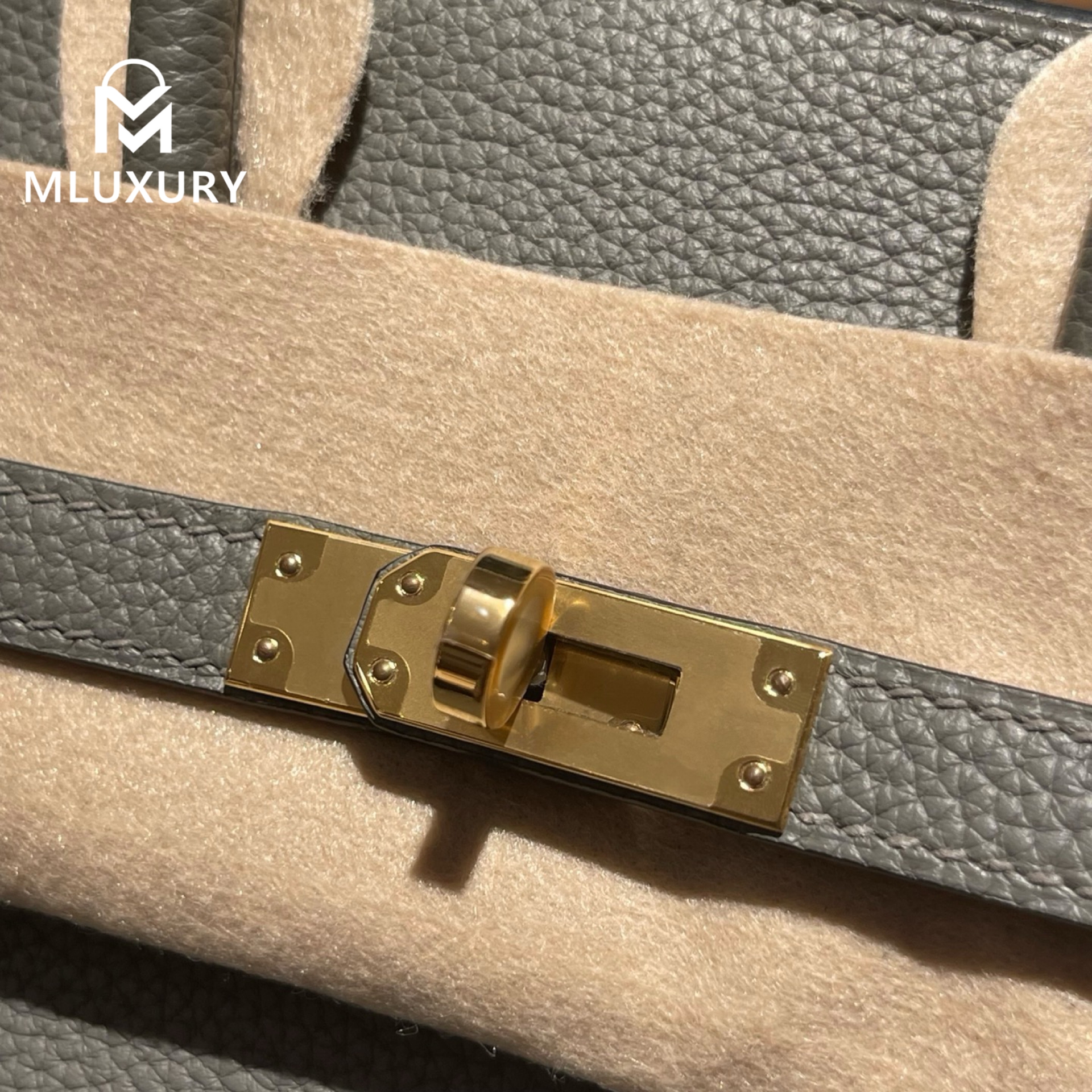 Hermès Birkin 25 Togo leather, pewter grey, gold hardware