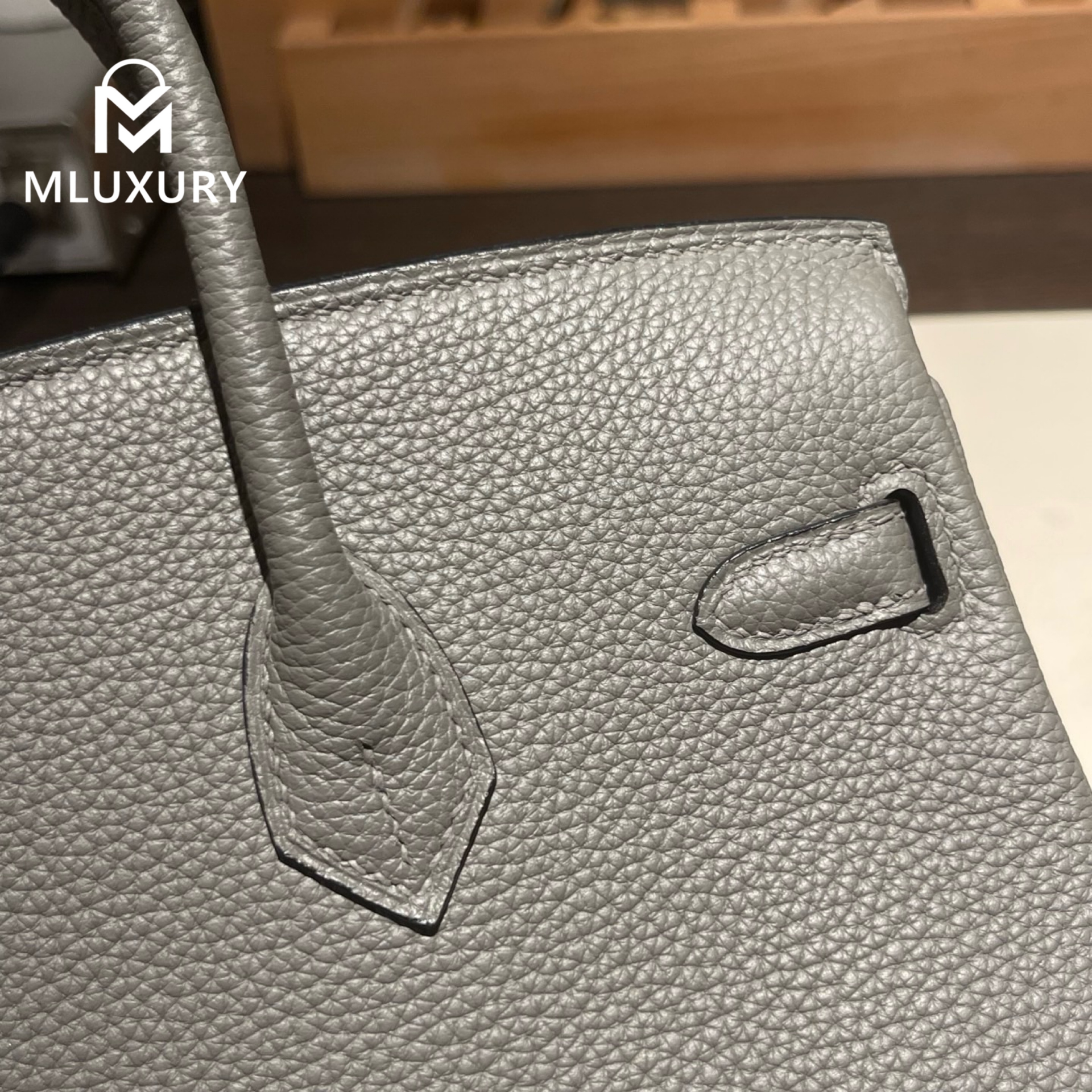 Hermès Birkin 25 Togo leather, pewter grey, gold hardware