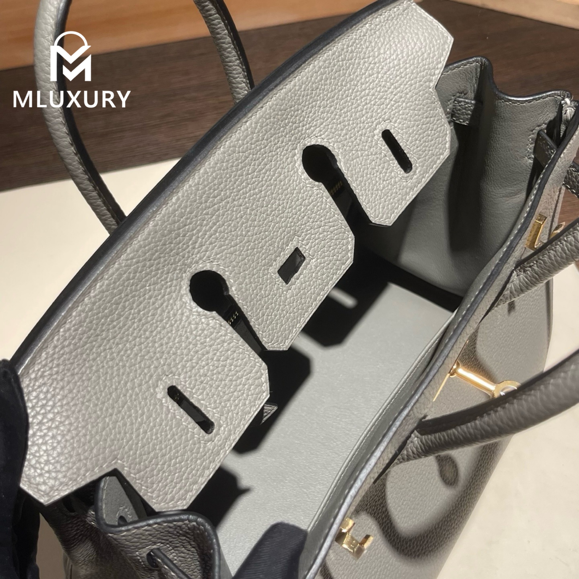 Hermès Birkin 25 Togo leather, pewter grey, gold hardware